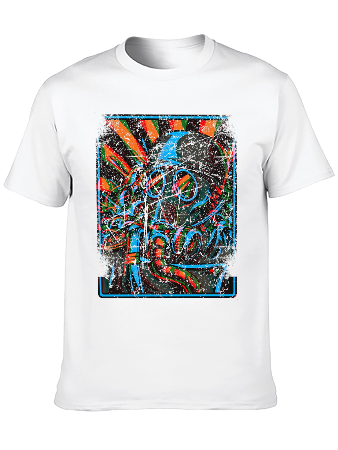Gas Mask Graphic Print Black T-Shirt