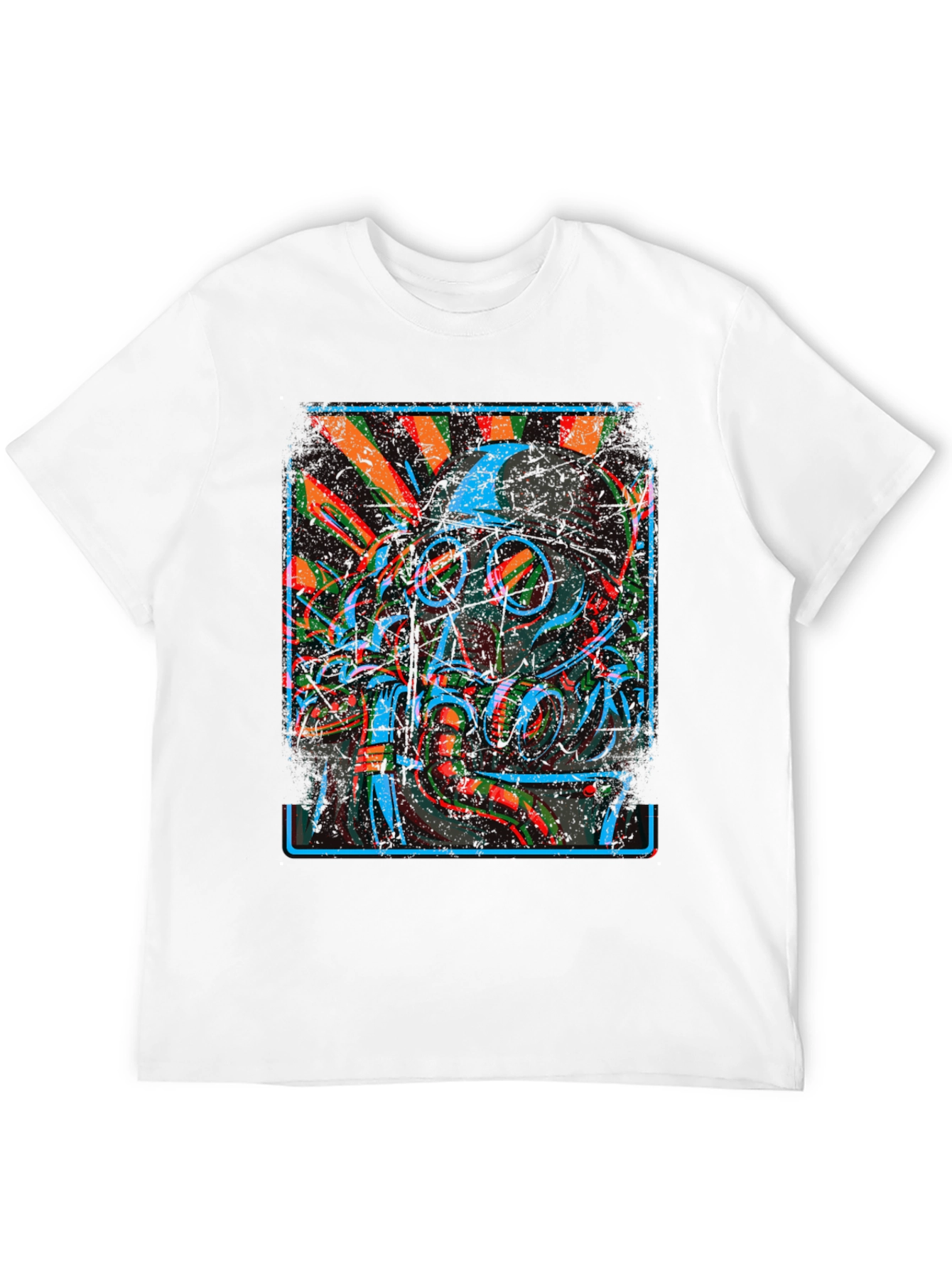Gas Mask Graphic Print Black T-Shirt