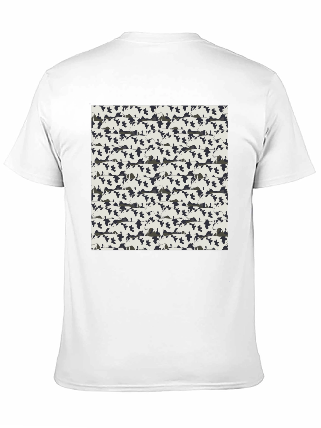 Cow Print T-Shirt - Black - Patterned Tee