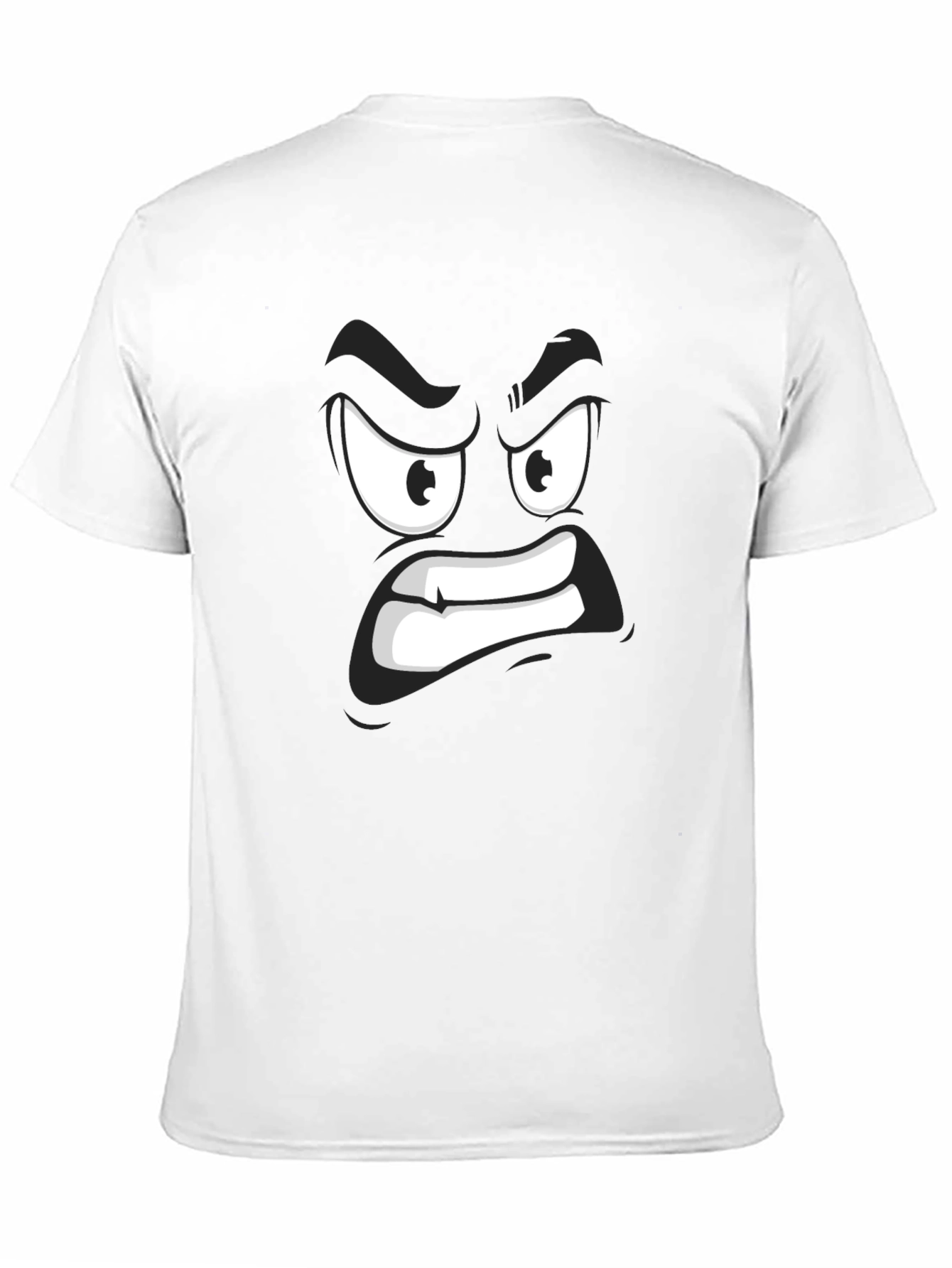 Angry Face Graphic Black T-Shirt
