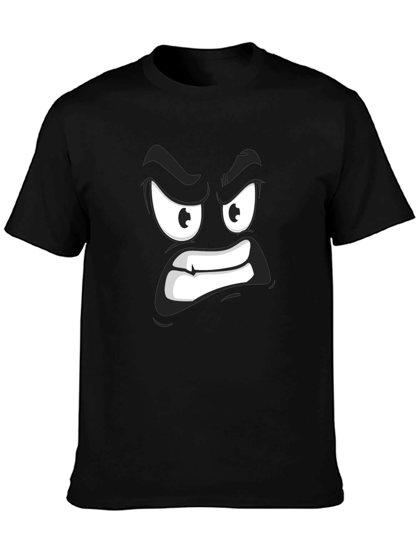 Angry Face Graphic Black T-Shirt