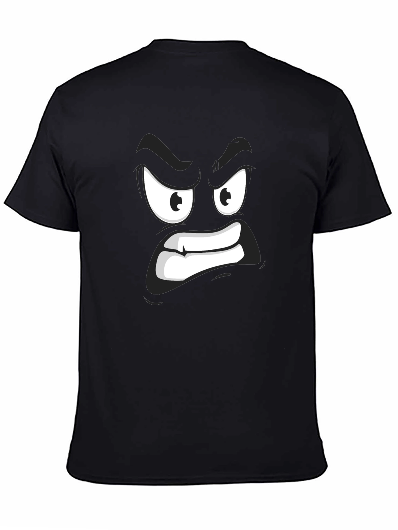 Angry Face Graphic Black T-Shirt