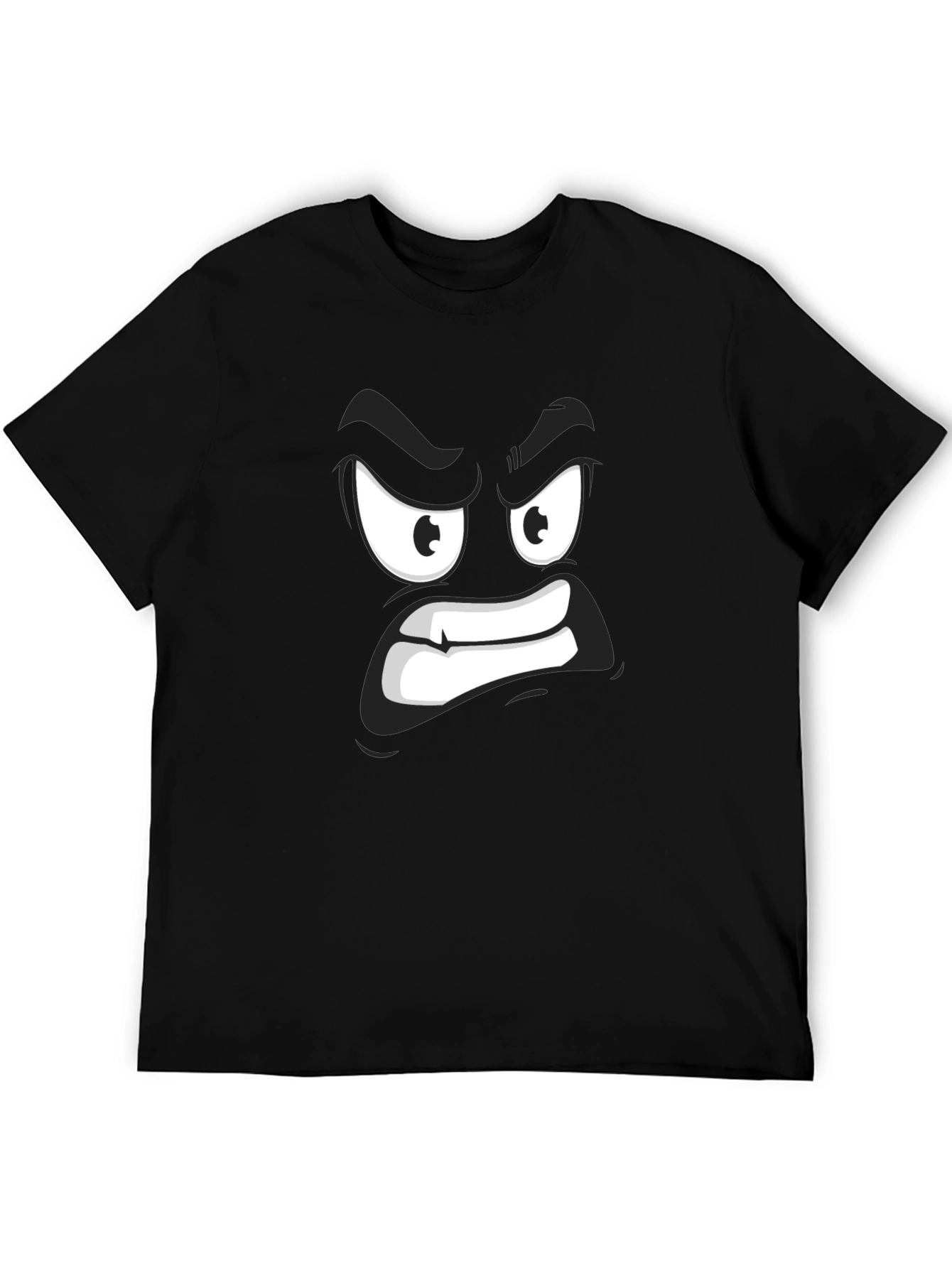Angry Face Graphic Black T-Shirt