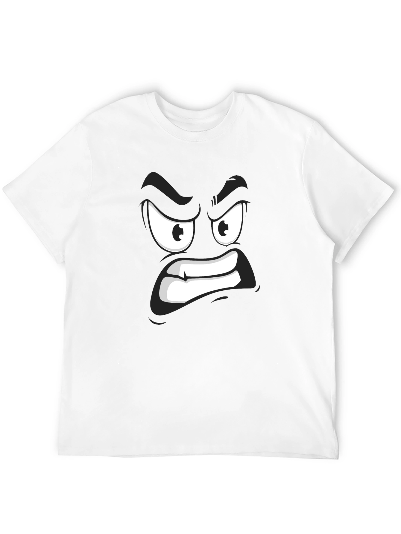 Angry Face Graphic Black T-Shirt
