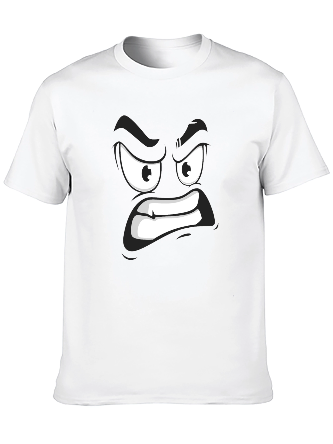 Angry Face Graphic Black T-Shirt