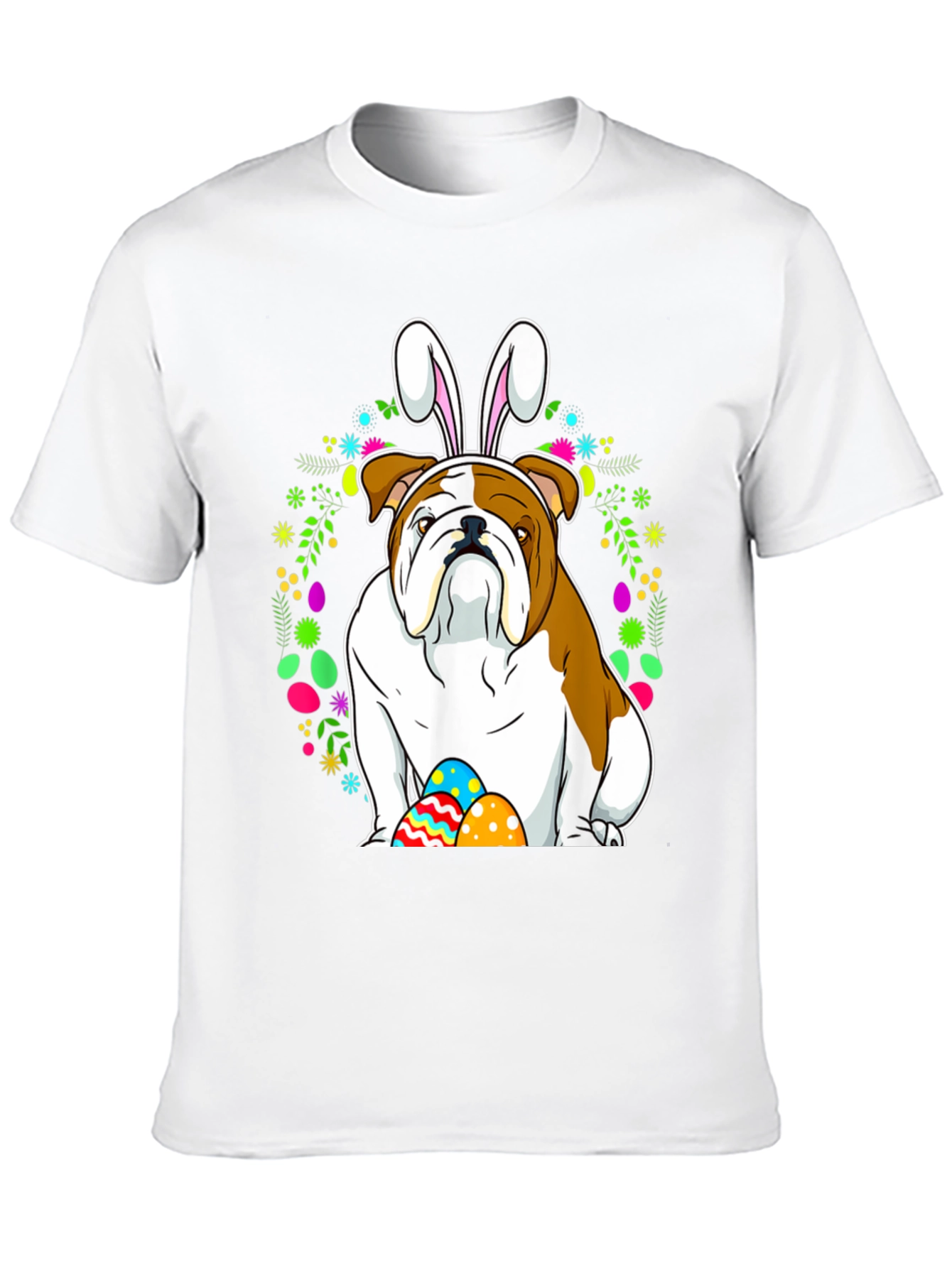 Bulldog Easter Bunny T-Shirt - Festive Dog Lover Tee