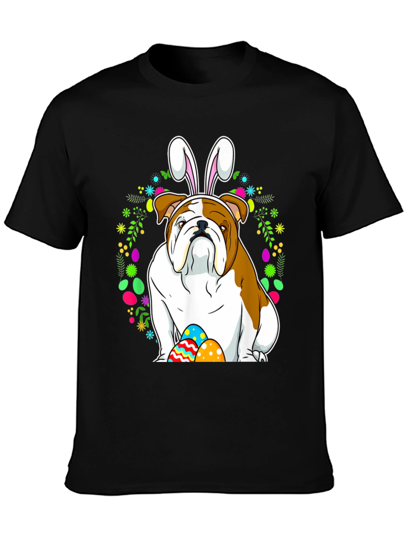Bulldog Easter Bunny T-Shirt - Festive Dog Lover Tee