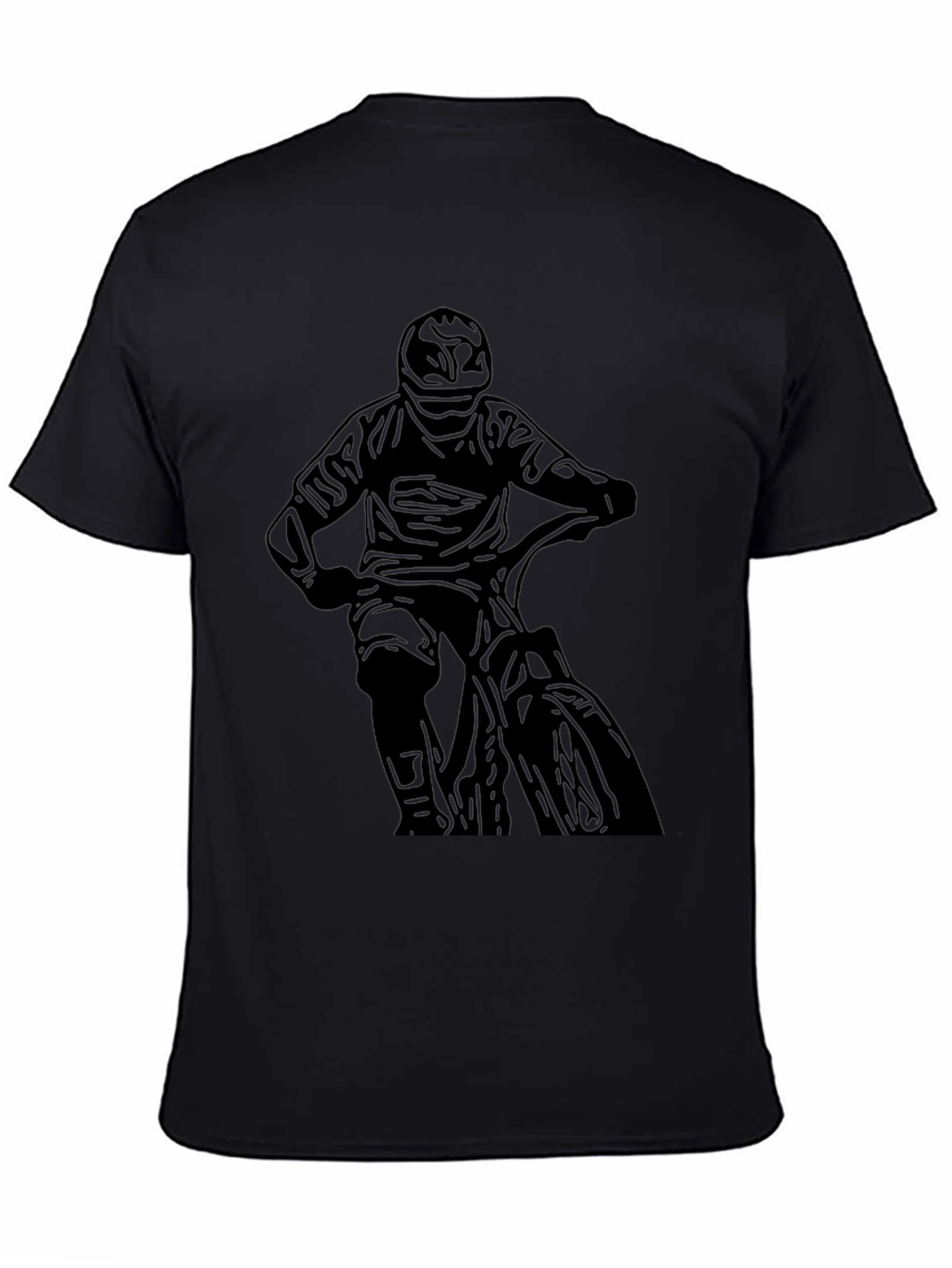 Mens Black Biker Graphic Tee