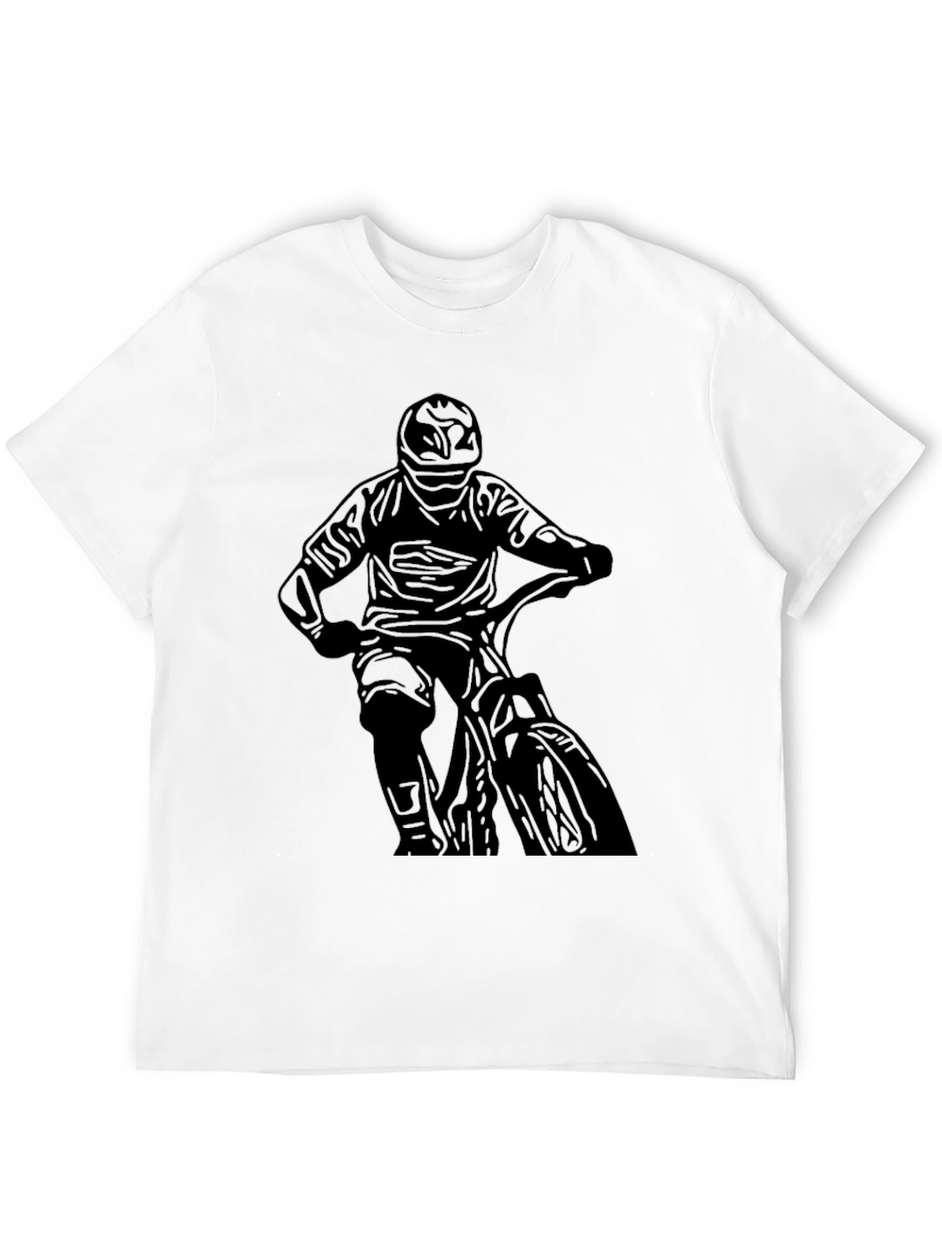 Mens Black Biker Graphic Tee