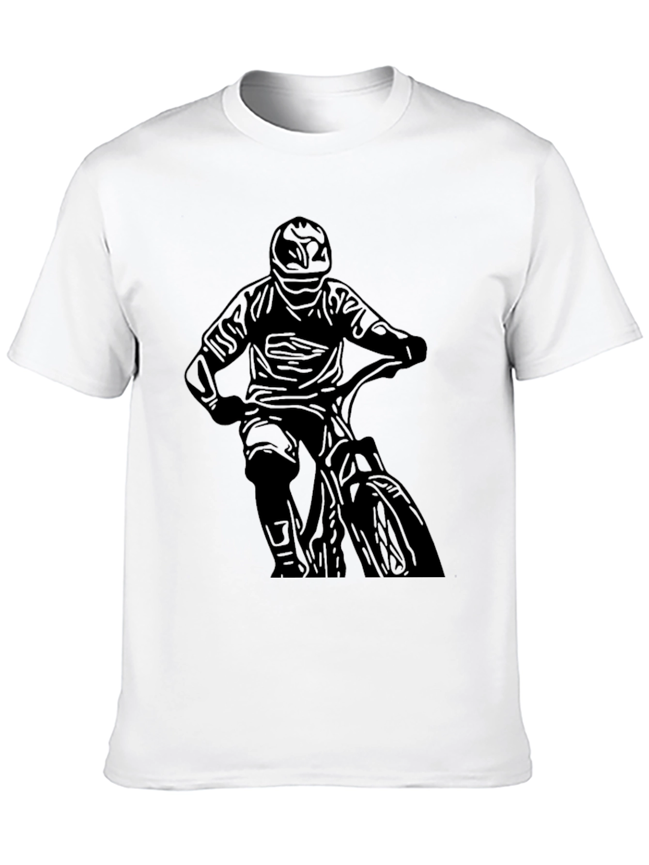 Mens Black Biker Graphic Tee