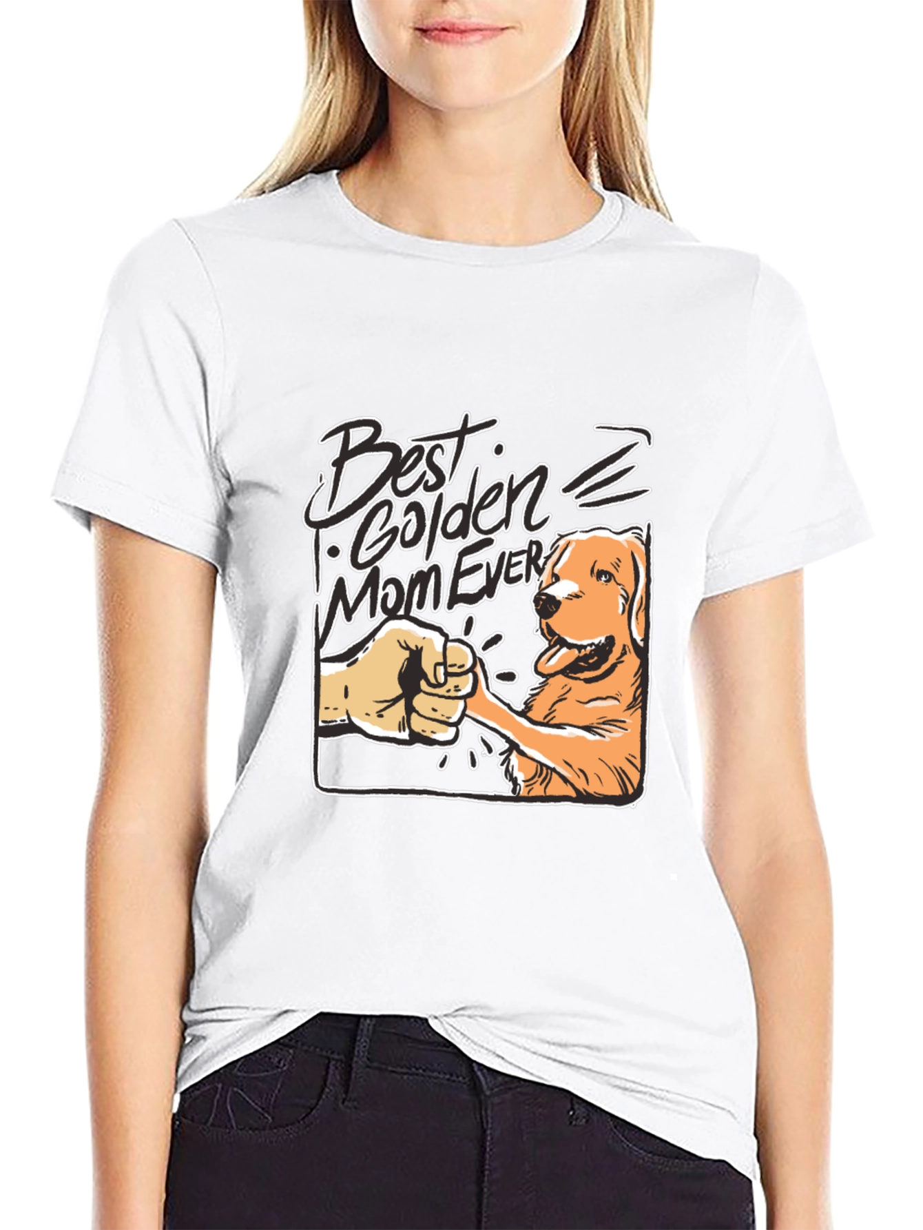 Best Golden Mom Ever Black Graphic Tee