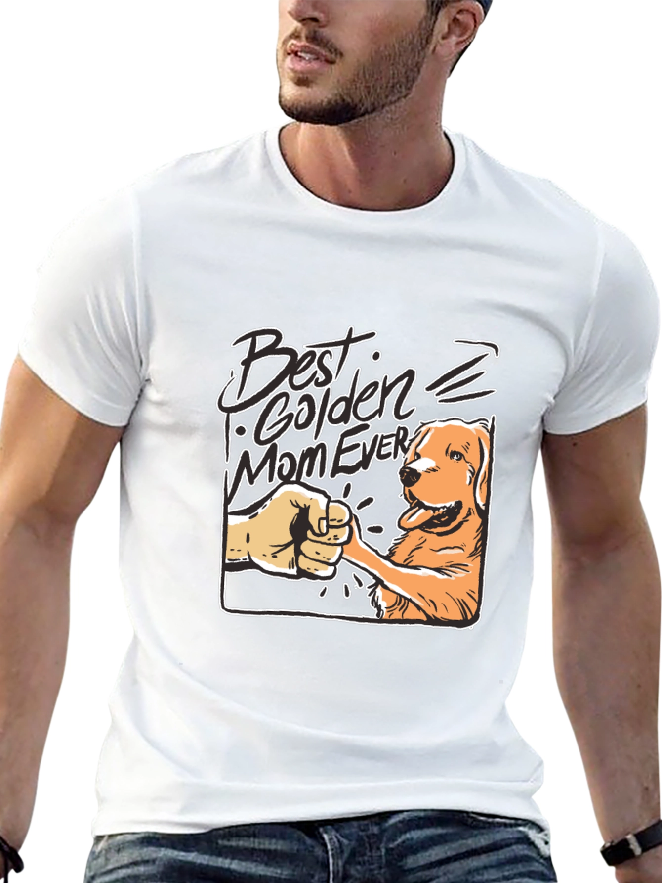Best Golden Mom Ever Black Graphic Tee