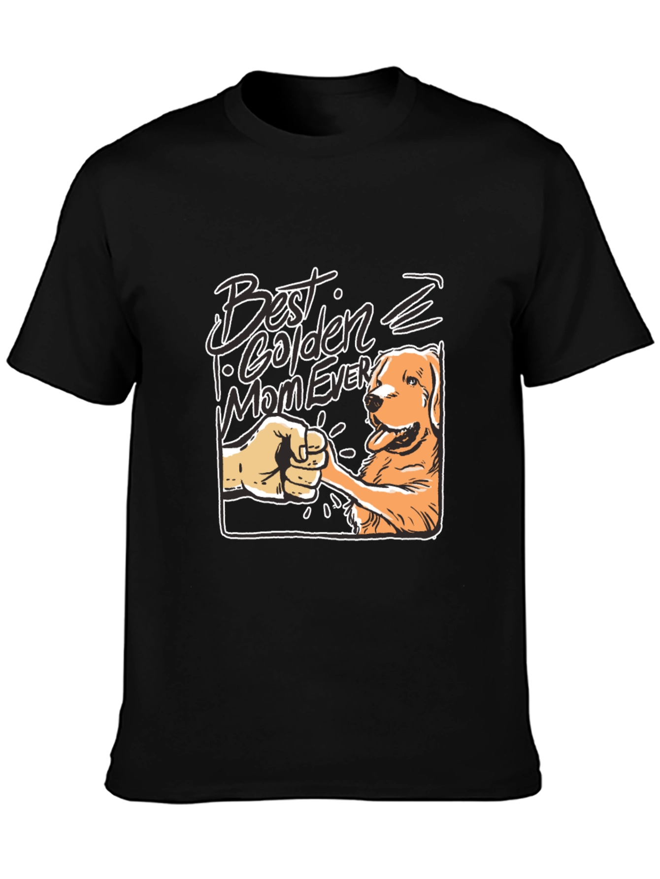 Best Golden Mom Ever Black Graphic Tee