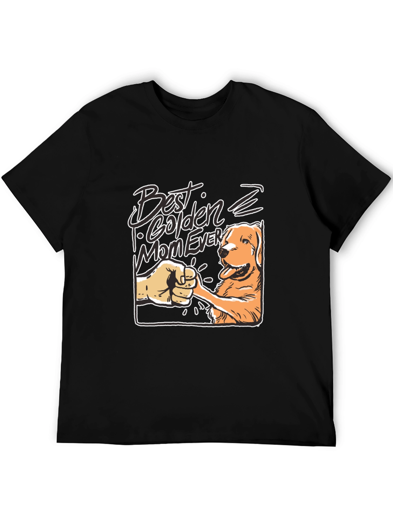 Best Golden Mom Ever Black Graphic Tee