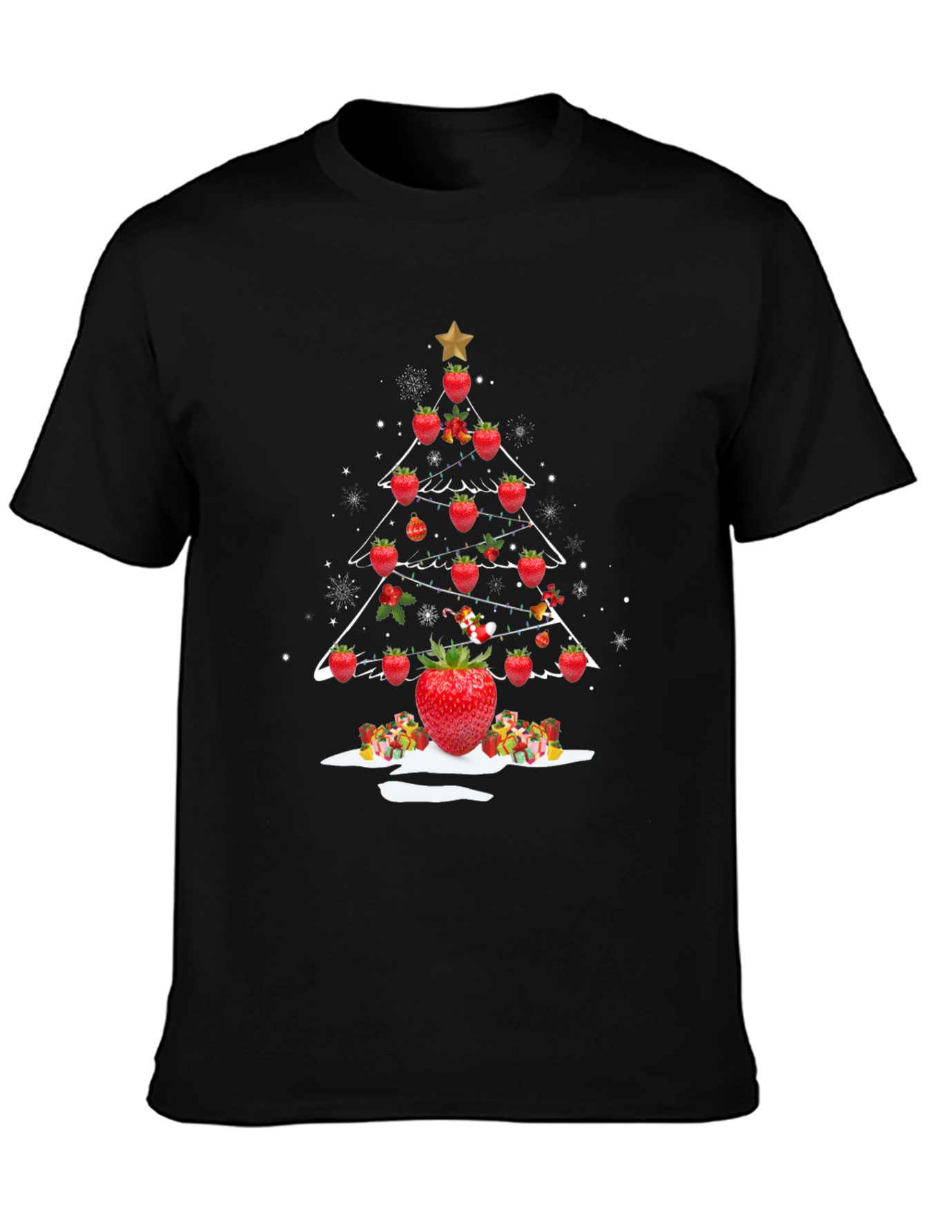 Strawberry Christmas Tree Graphic Tee