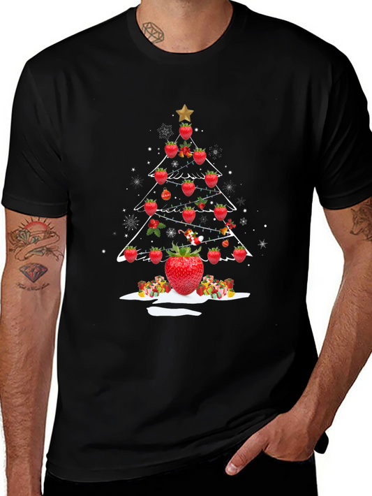 Strawberry Christmas Tree Graphic Tee