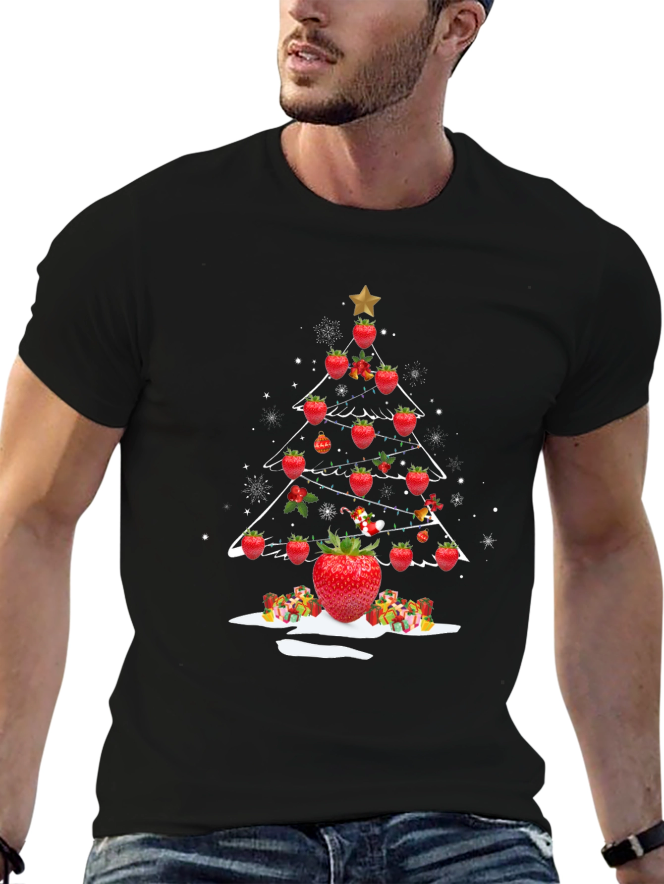 Strawberry Christmas Tree Graphic Tee