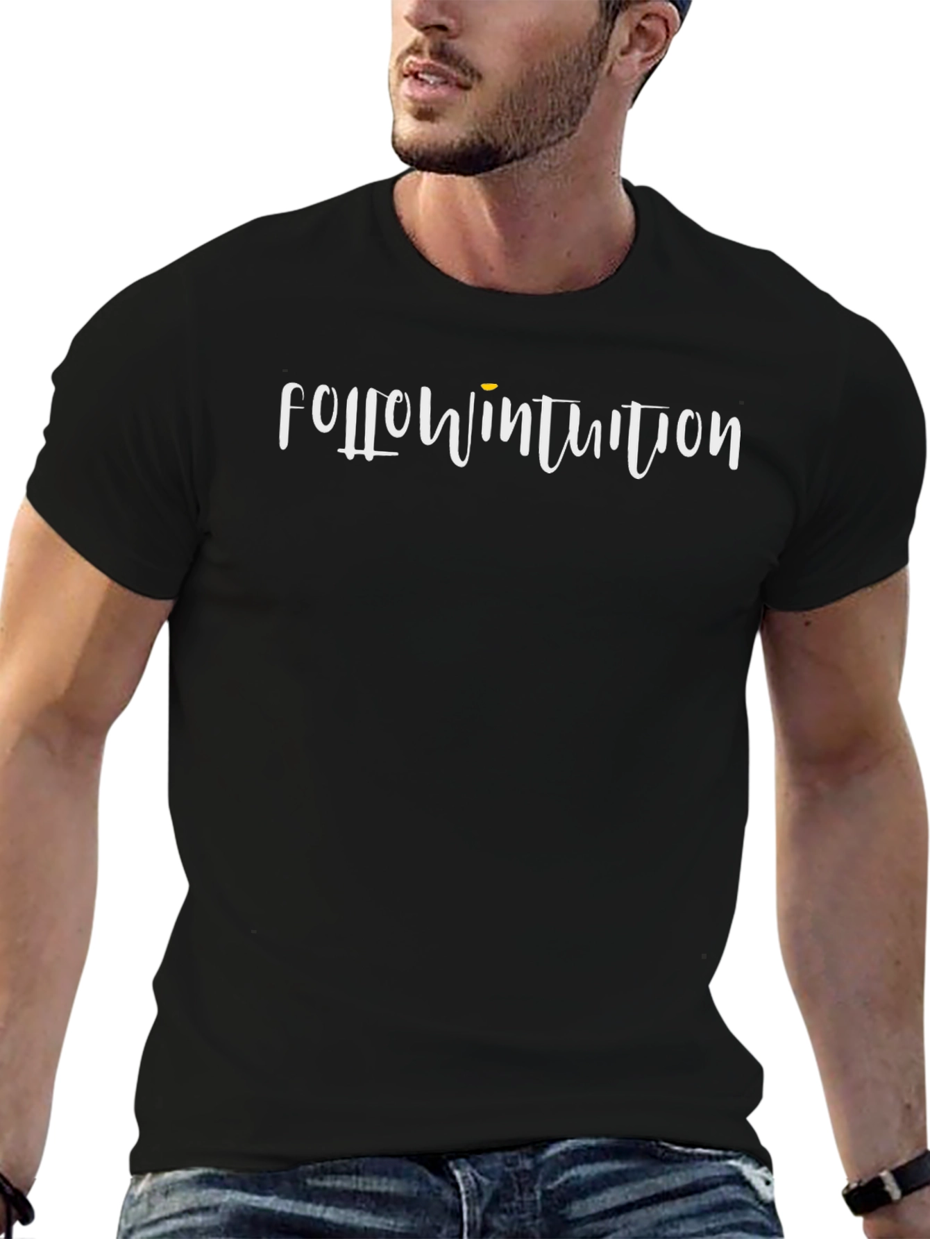 Follow Intuition Black Graphic Tee