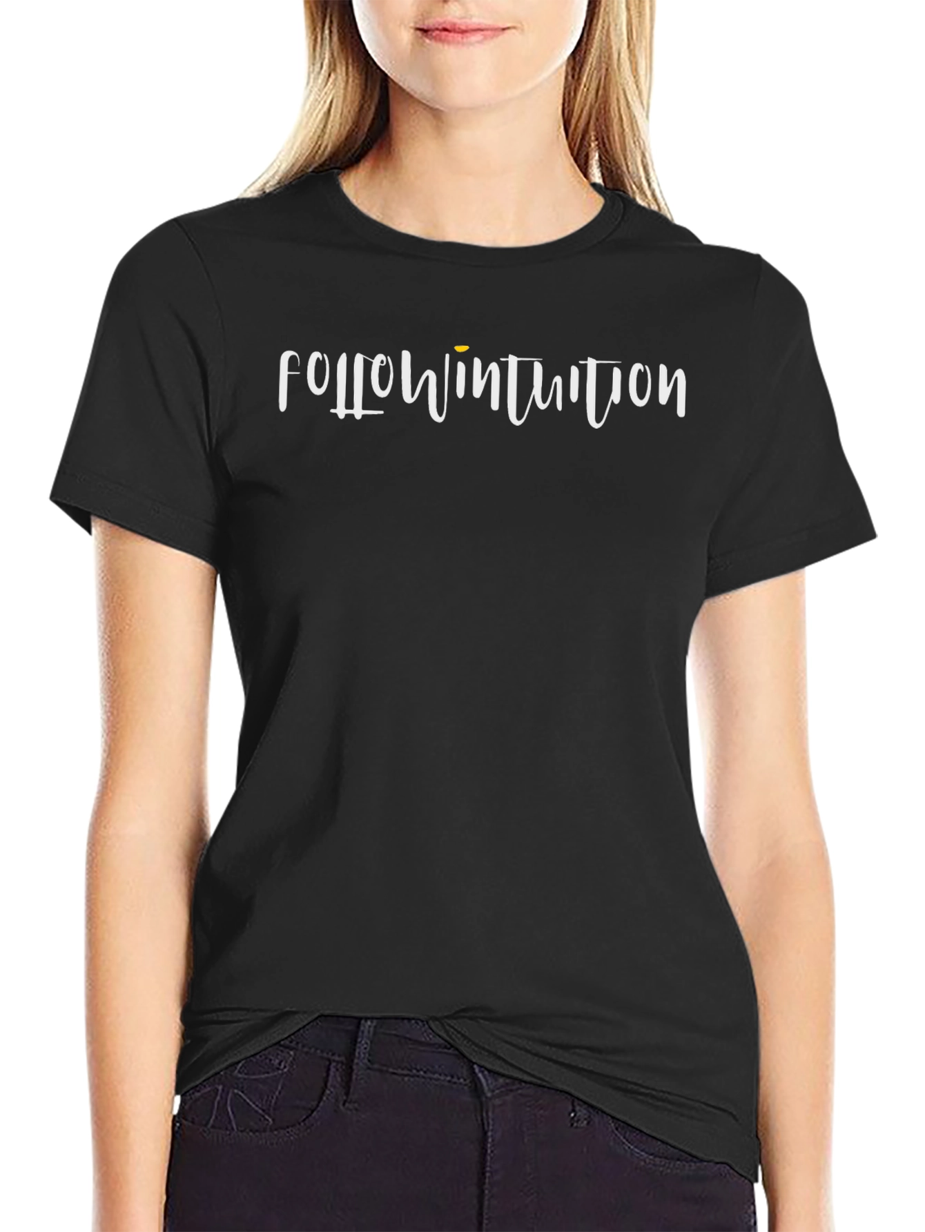 Follow Intuition Black Graphic Tee