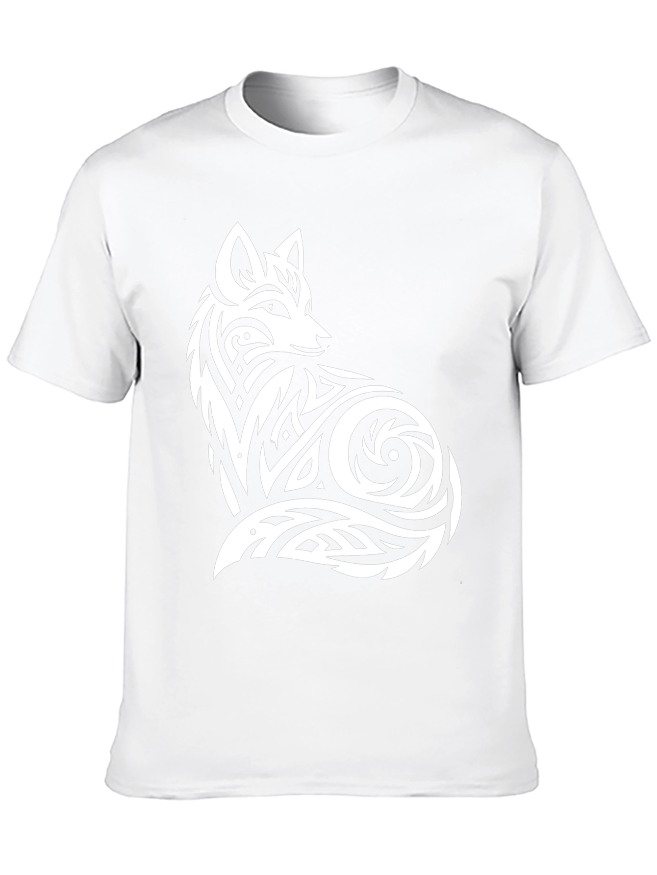 Tribal Fox Graphic Tee - Black Cotton T-Shirt