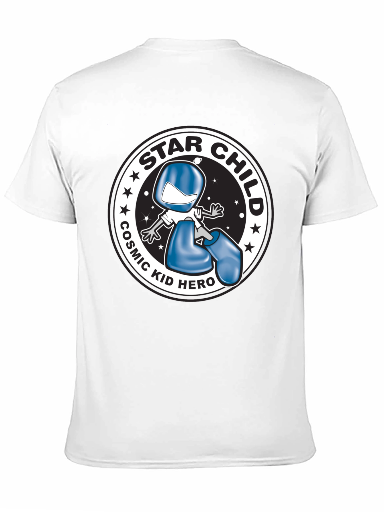 Star Child Cosmic Kid Hero Black T-Shirt