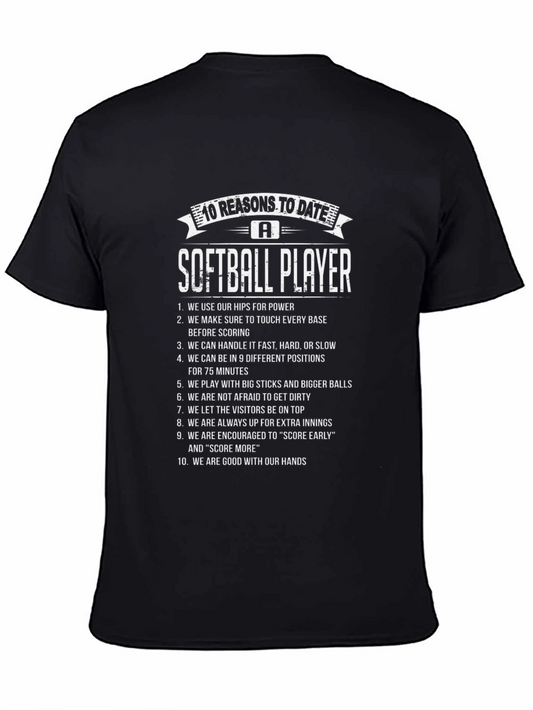 Softball Player Reasons T-Shirt - Date A Softball Player
