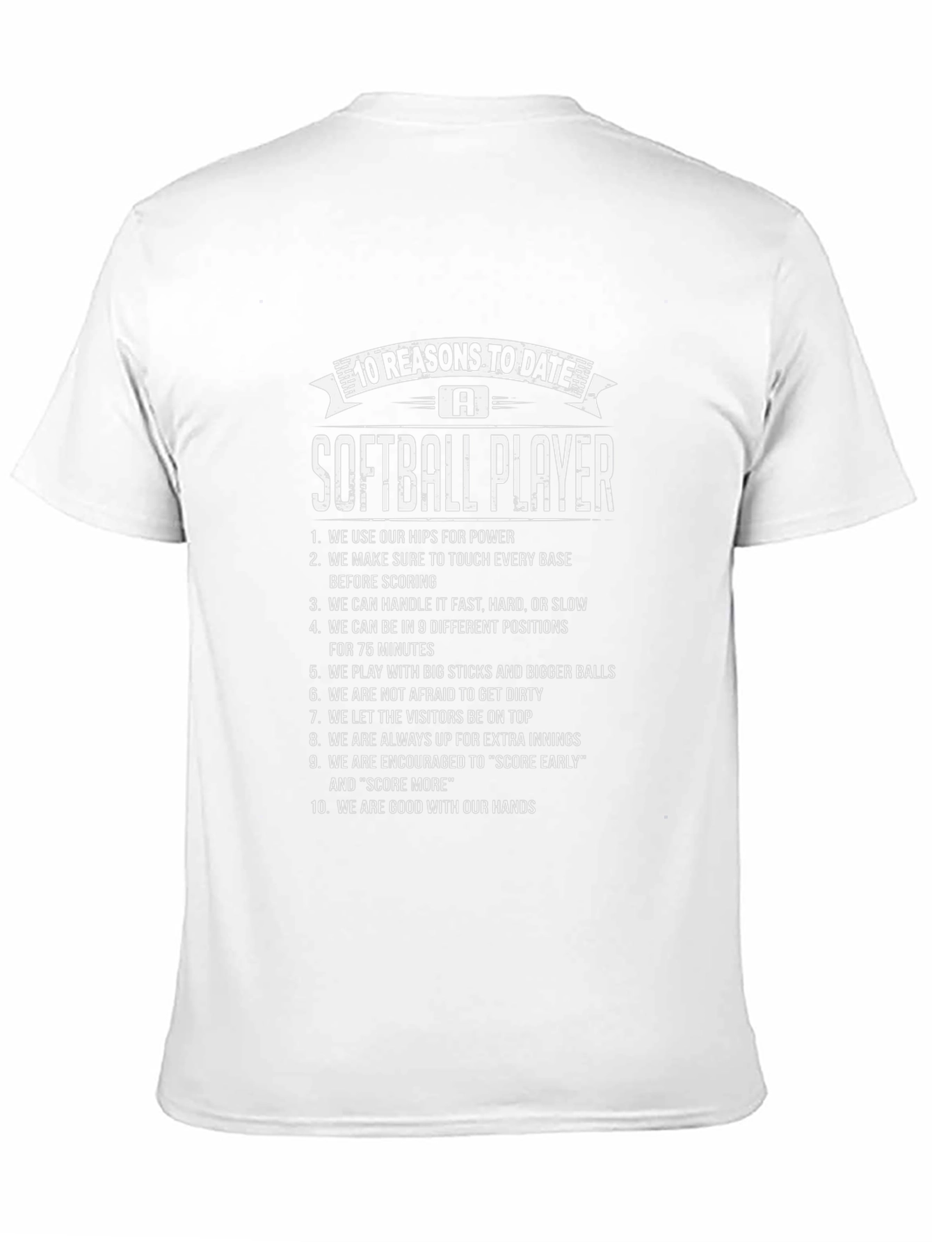 Softball Player Reasons T-Shirt - Date A Softball Player