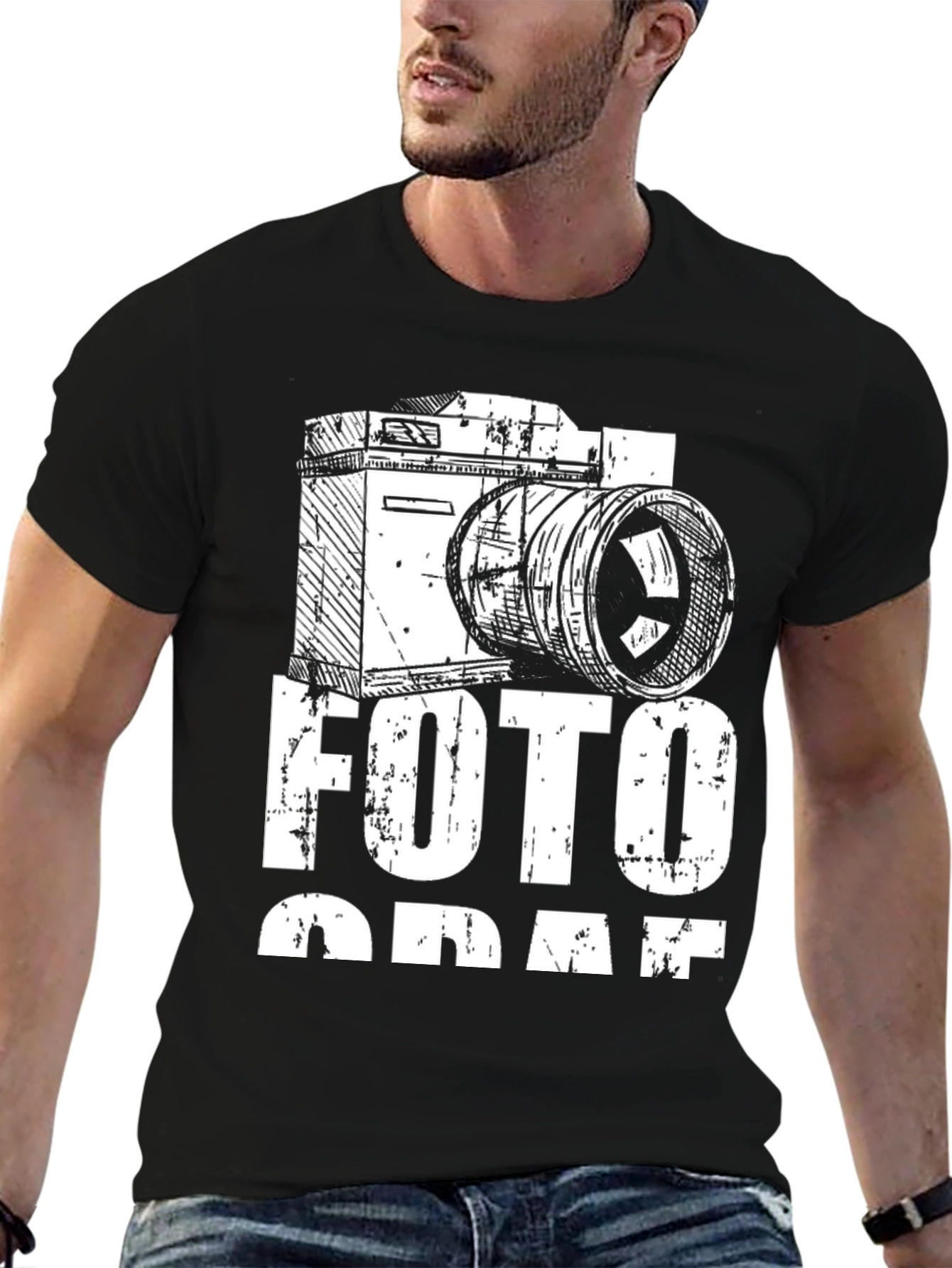 Photographer Black T-Shirt - Camera Design