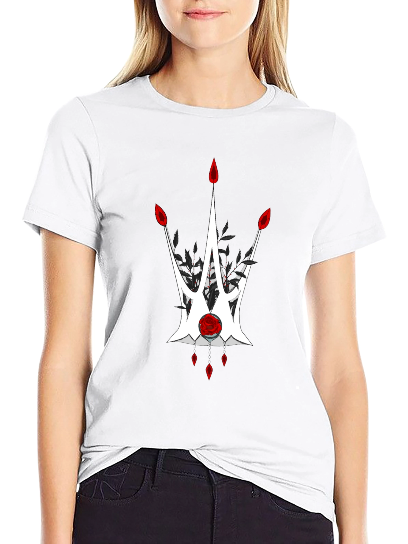 Black Graphic Tee - Crown Design