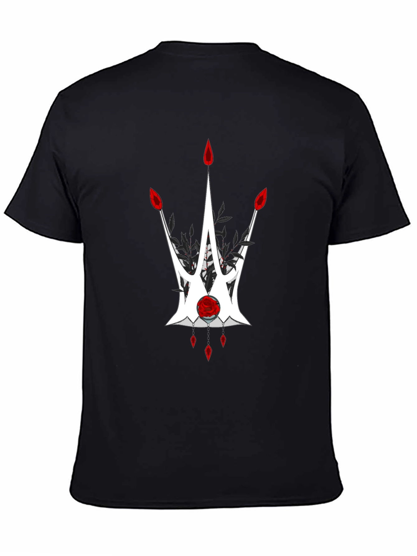Black Graphic Tee - Crown Design