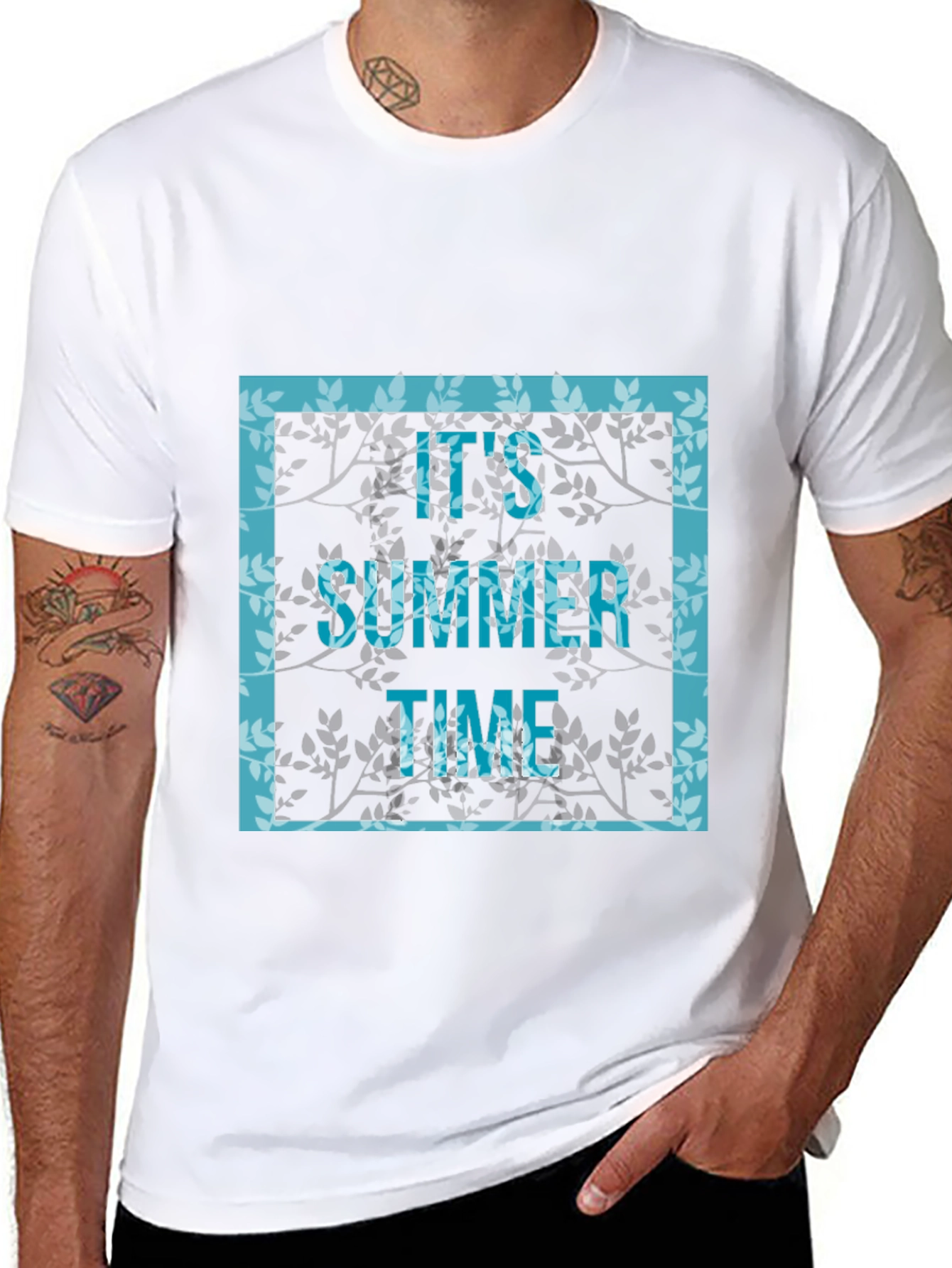 Its Summer Time Graphic Print Black T-Shirt