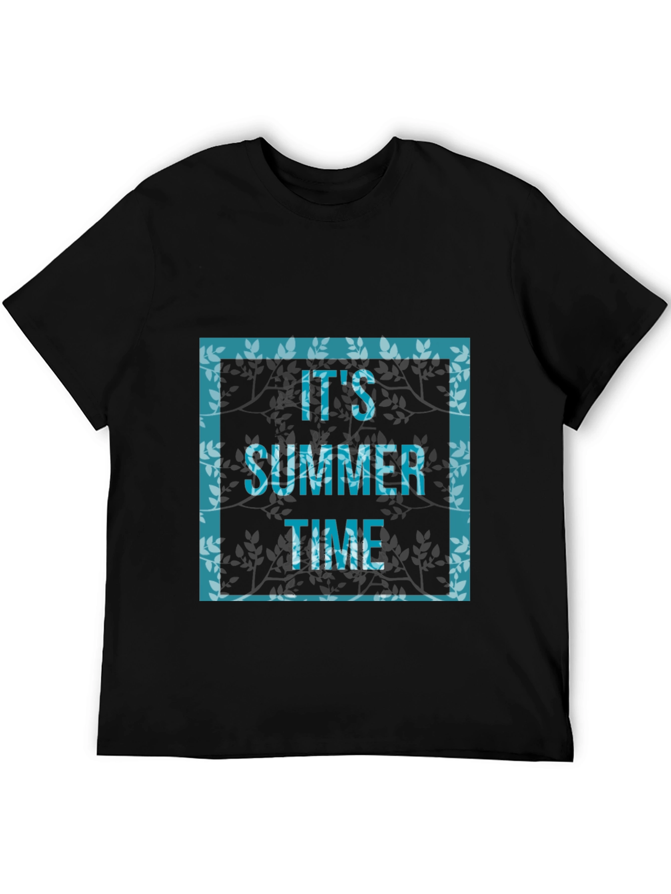 Its Summer Time Graphic Print Black T-Shirt