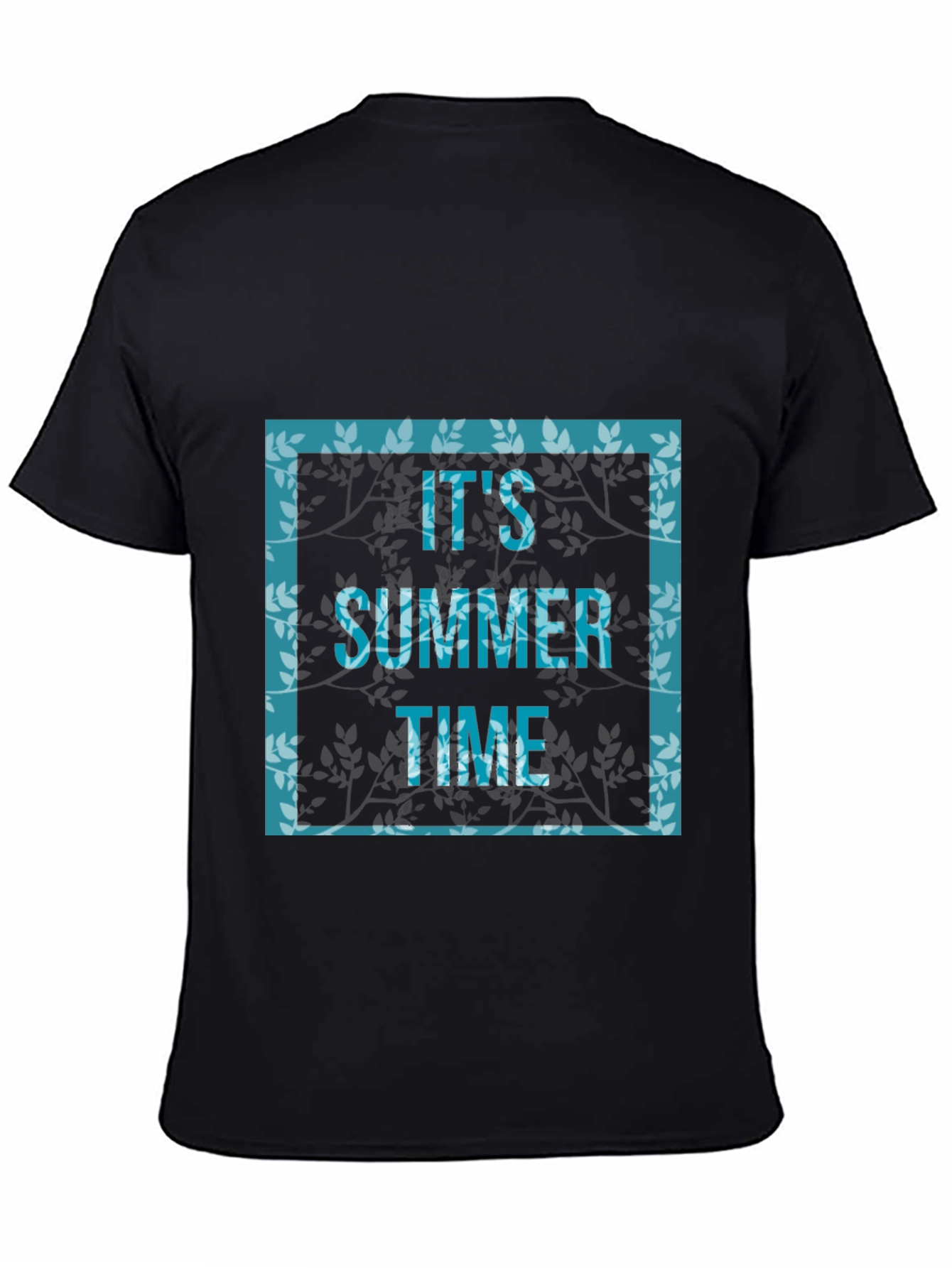 Its Summer Time Graphic Print Black T-Shirt