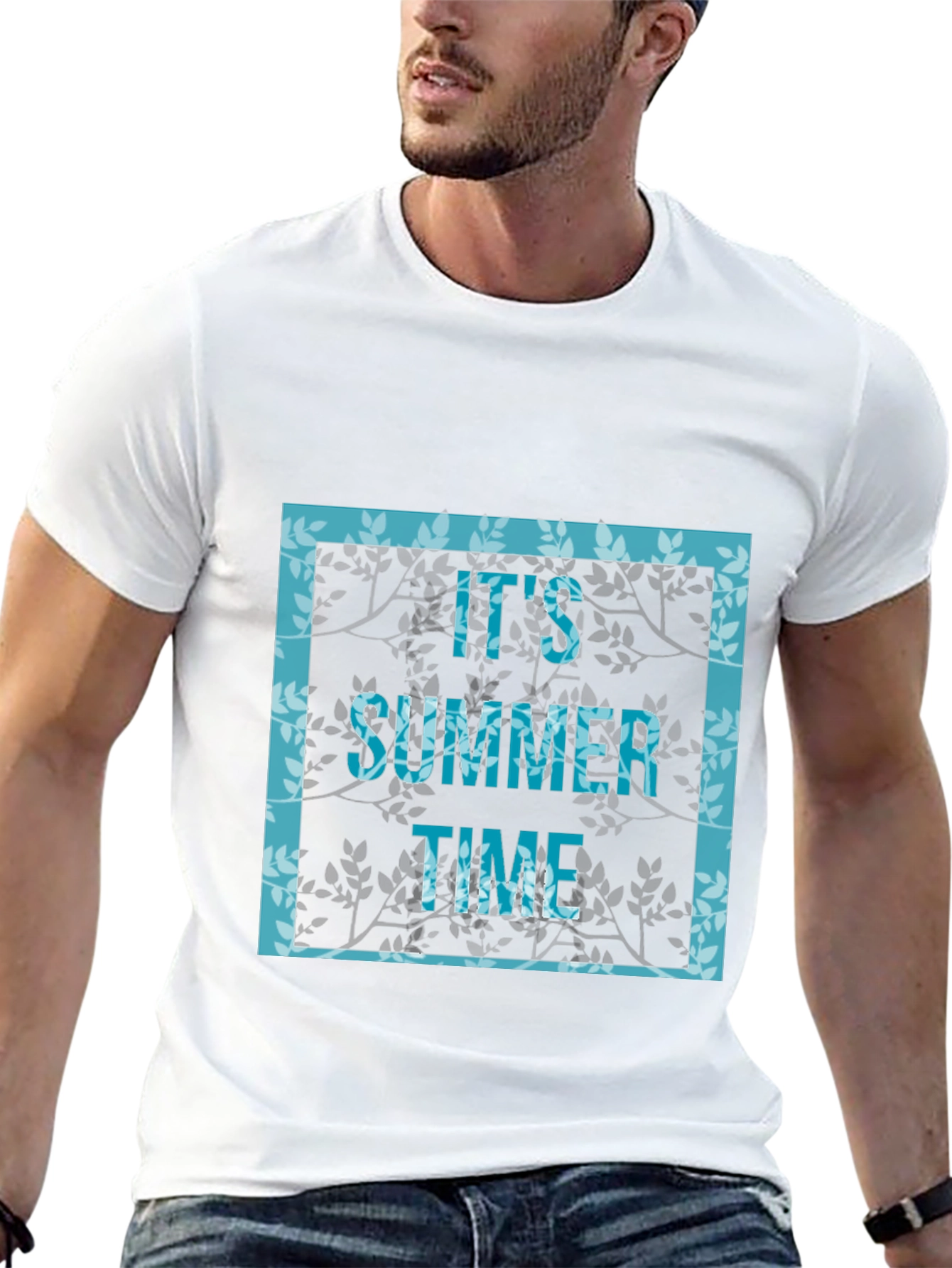 Its Summer Time Graphic Print Black T-Shirt