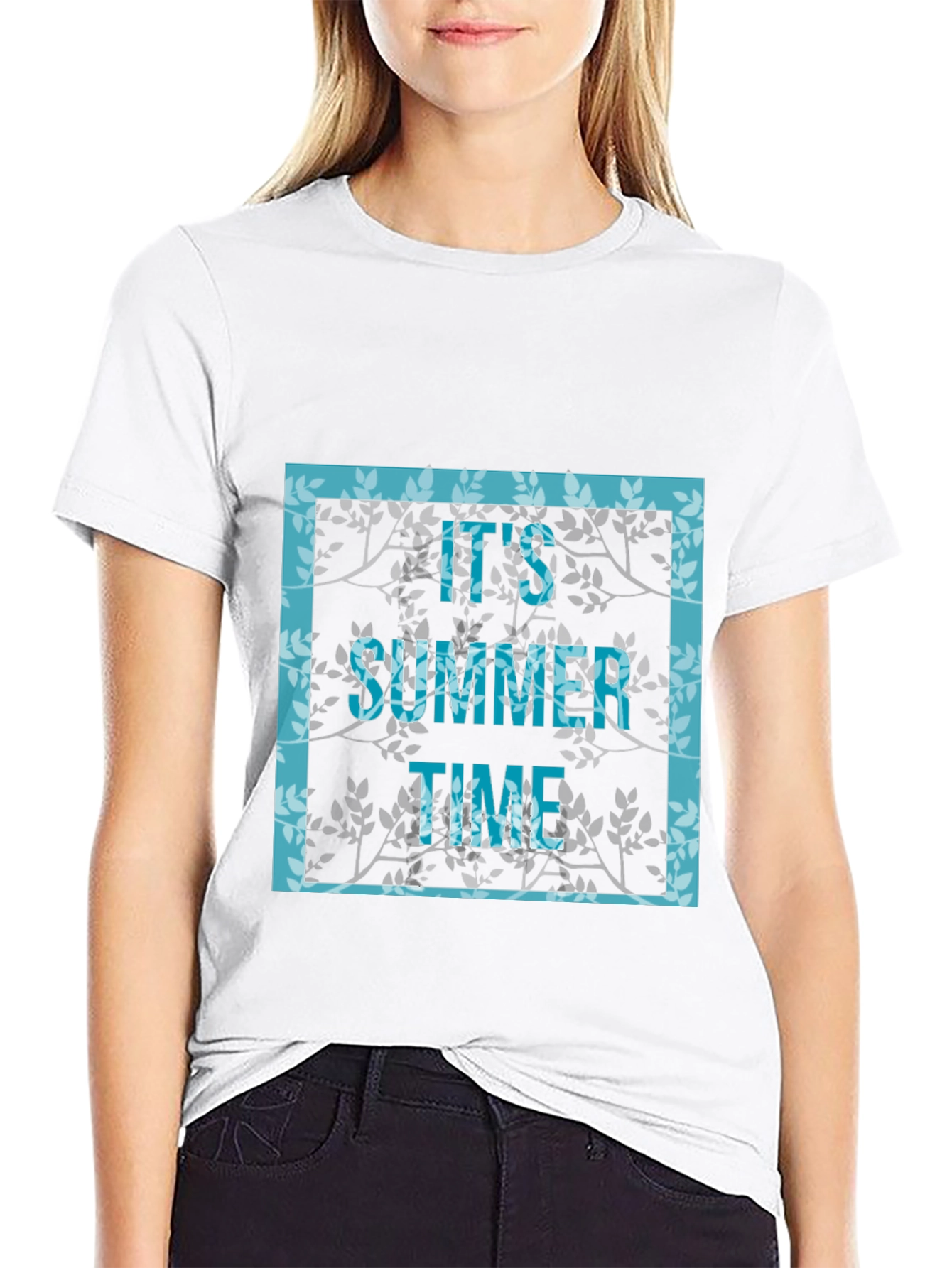Its Summer Time Graphic Print Black T-Shirt