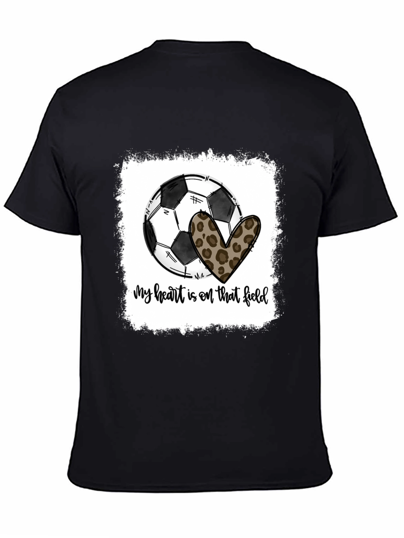 Soccer Heart Leopard Print T-Shirt