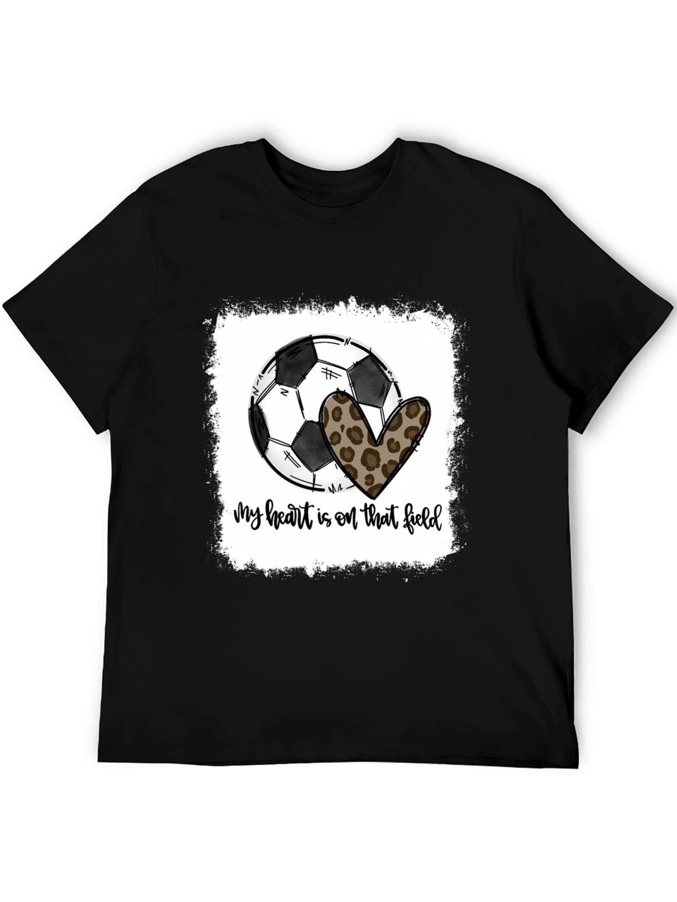 Soccer Heart Leopard Print T-Shirt