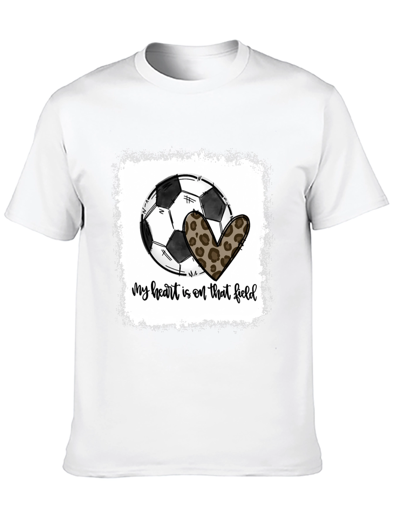 Soccer Heart Leopard Print T-Shirt