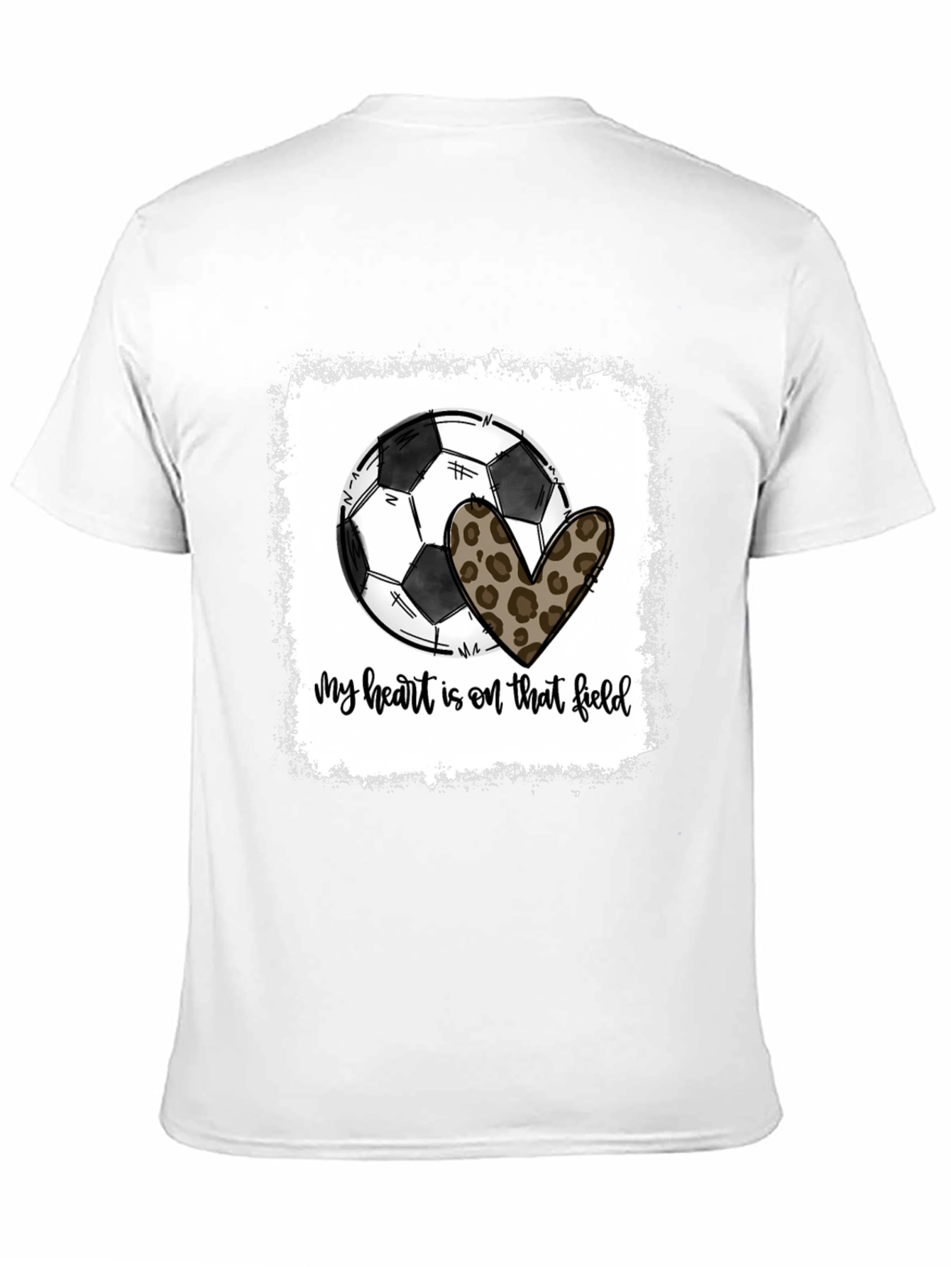Soccer Heart Leopard Print T-Shirt