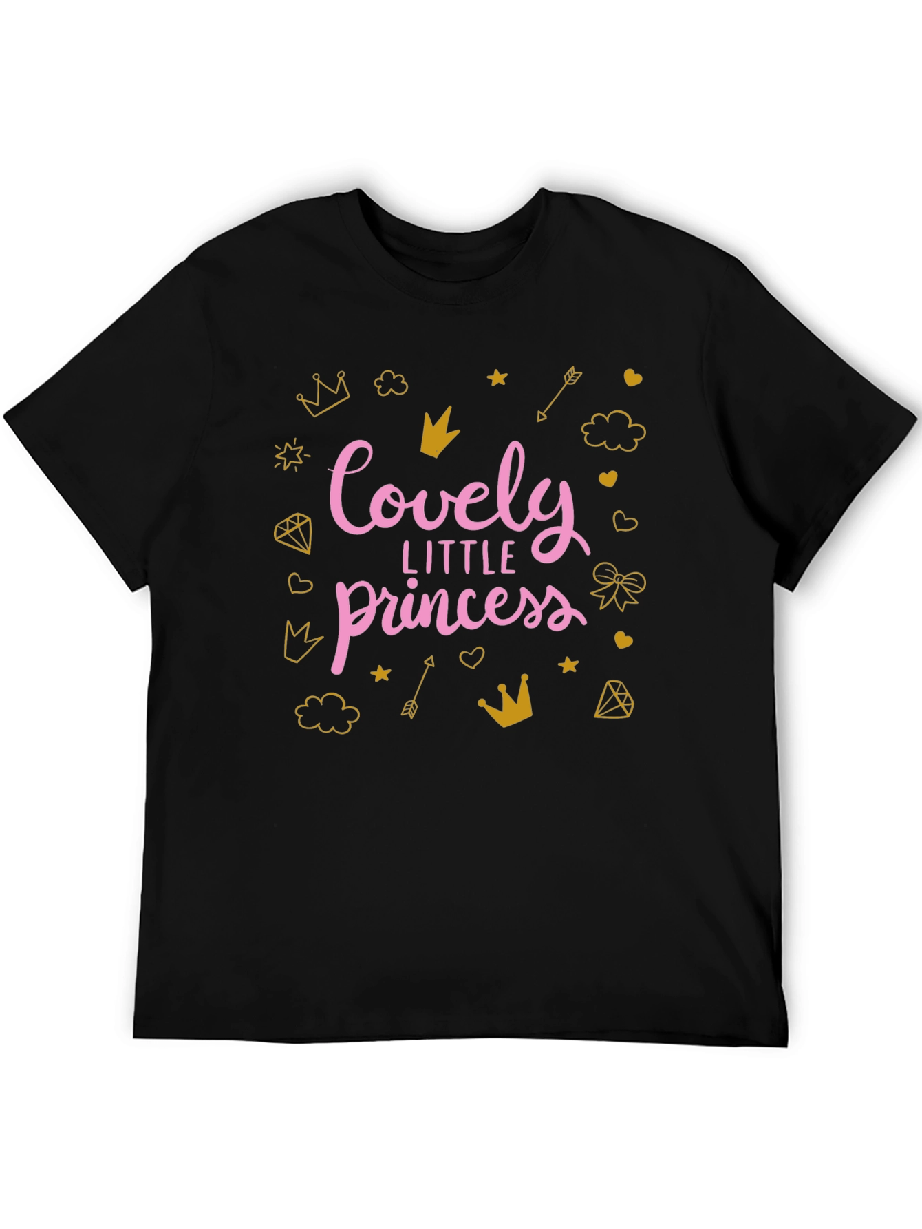 Lovely Princess Graphic Tee - Black