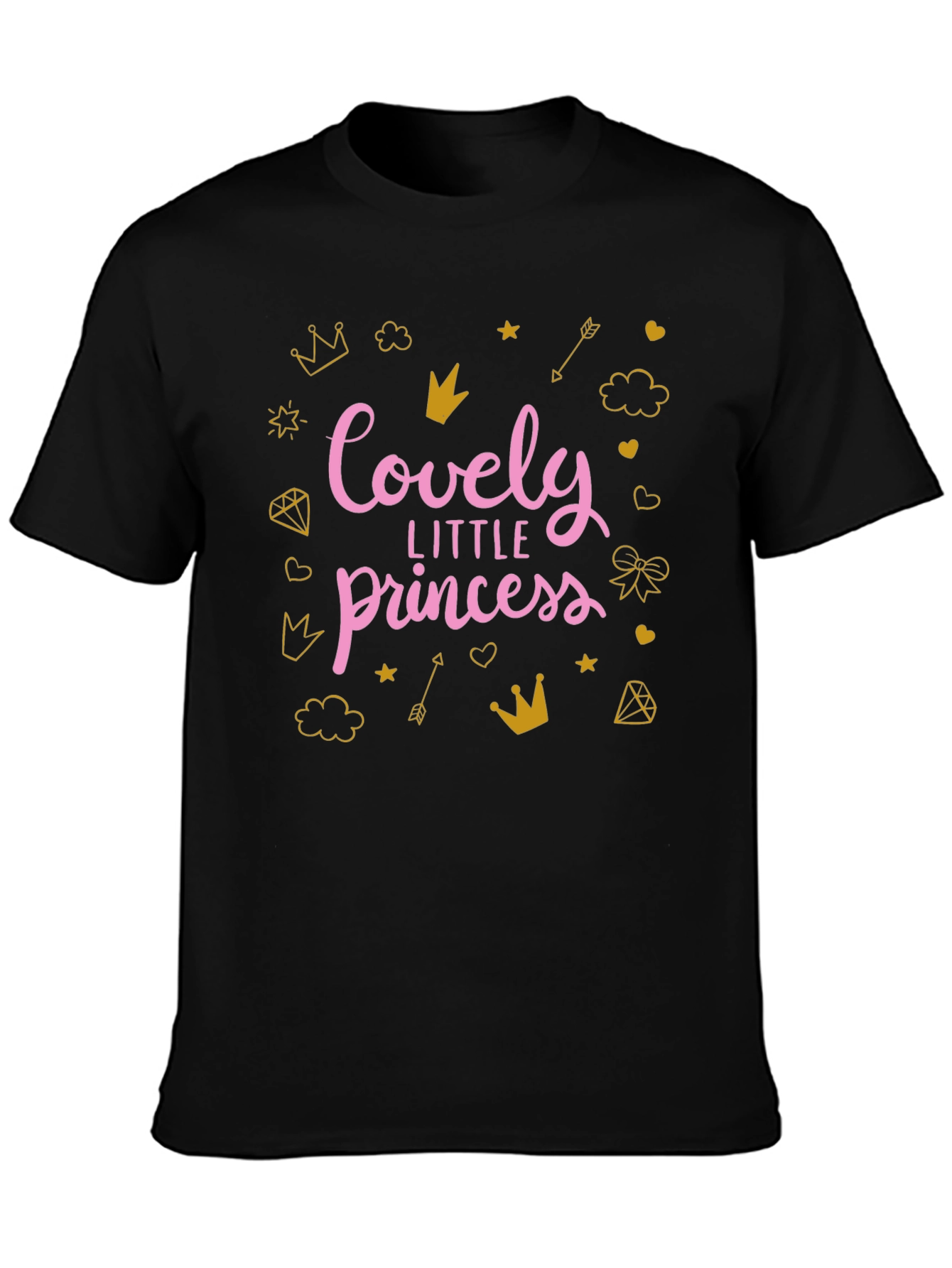 Lovely Princess Graphic Tee - Black