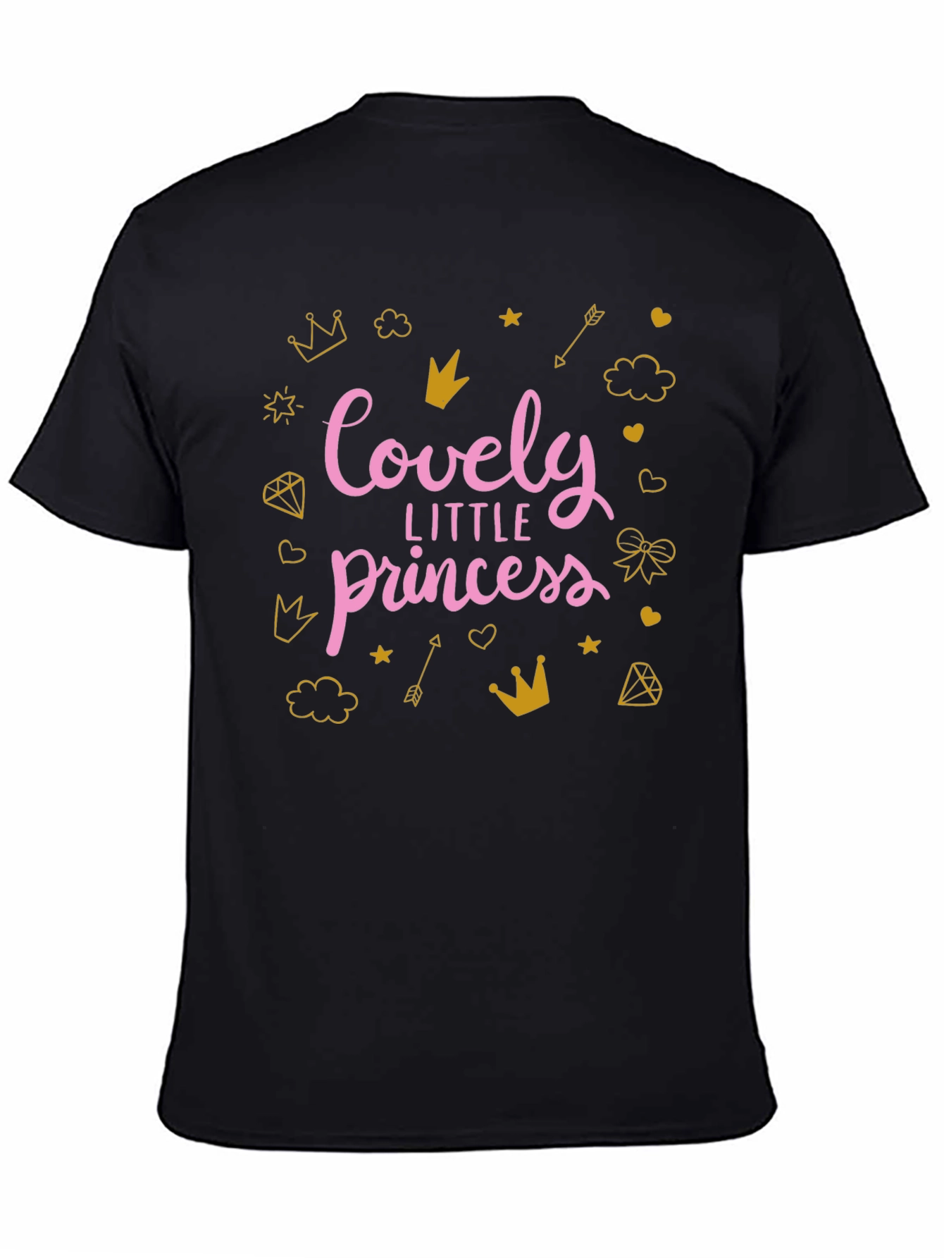 Lovely Princess Graphic Tee - Black