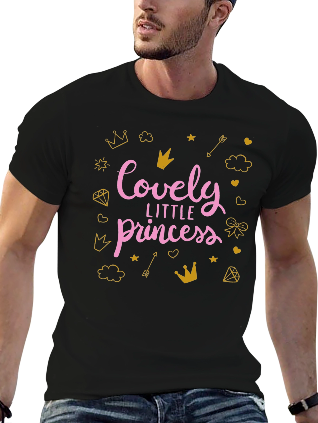 Lovely Princess Graphic Tee - Black