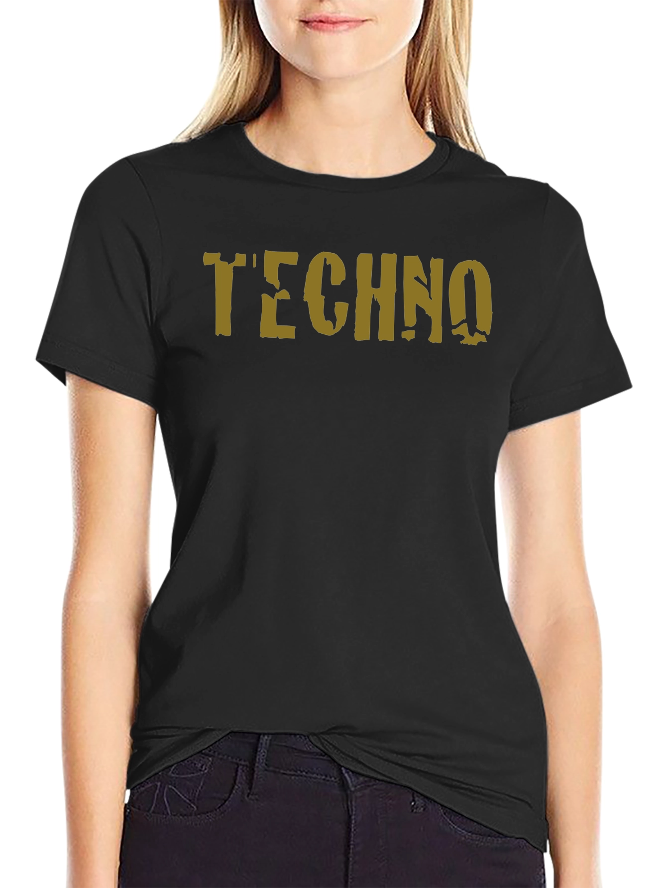 Techno Graphic Print T-Shirt - Black