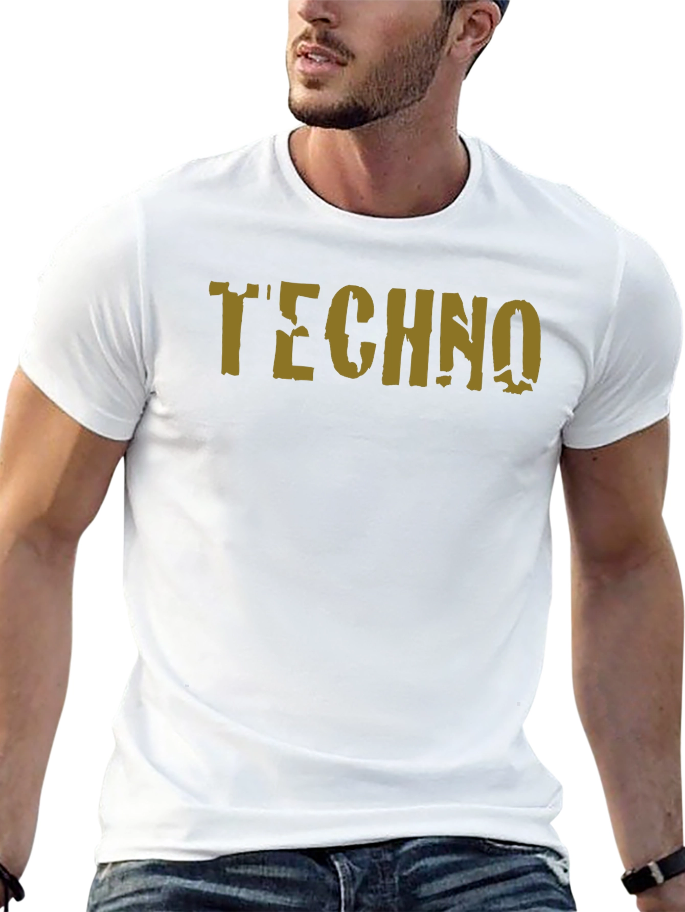 Techno Graphic Print T-Shirt - Black