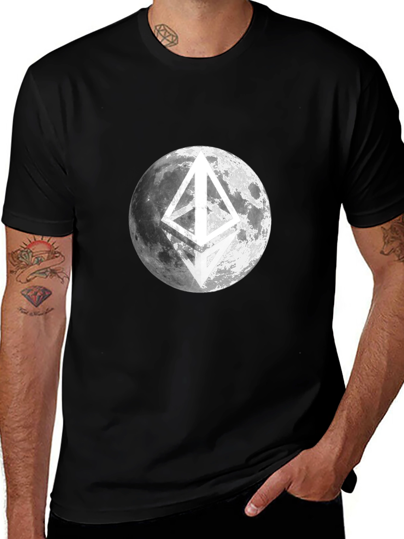 Ethereum Moon Black T-Shirt Crypto Fashion