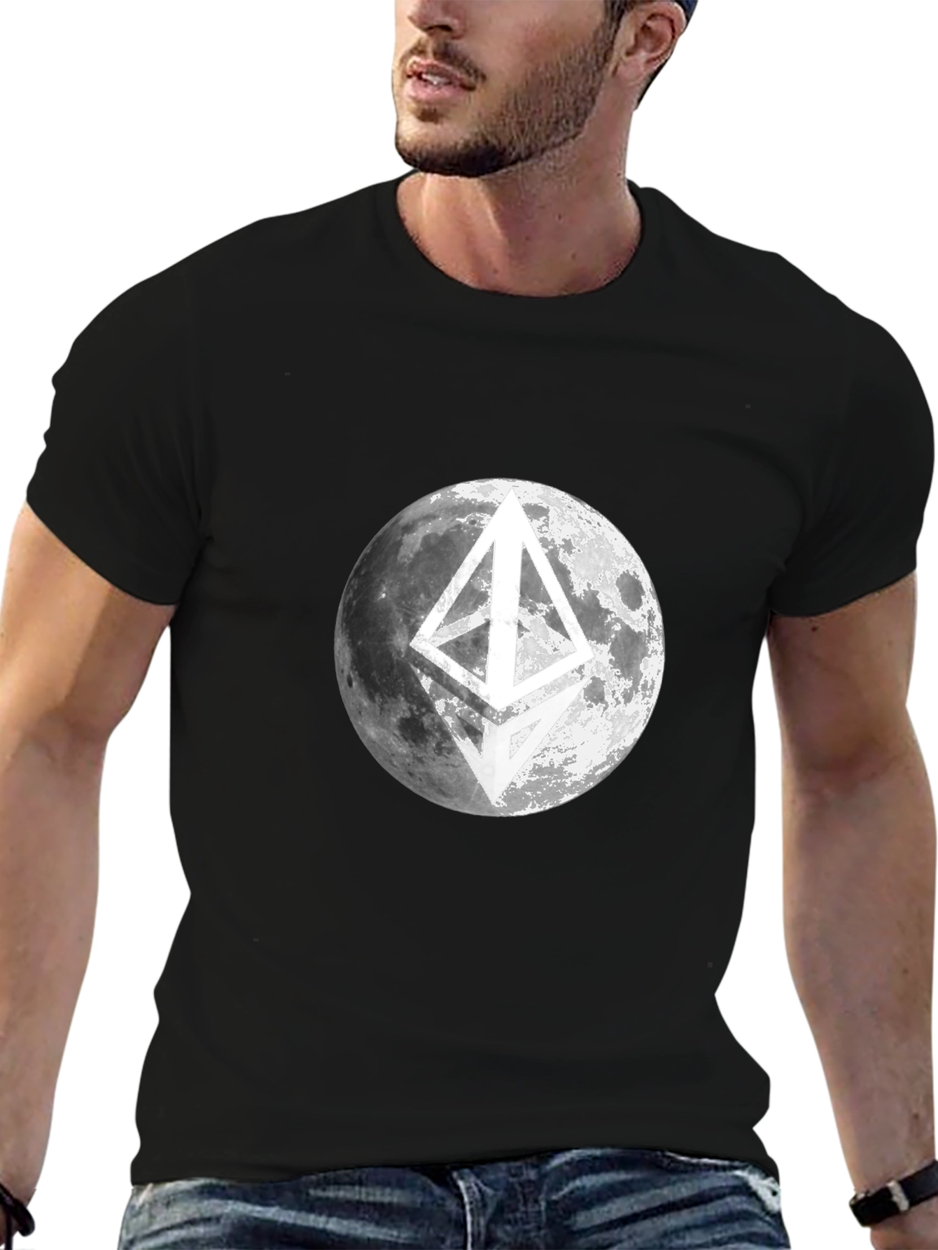 Ethereum Moon Black T-Shirt Crypto Fashion