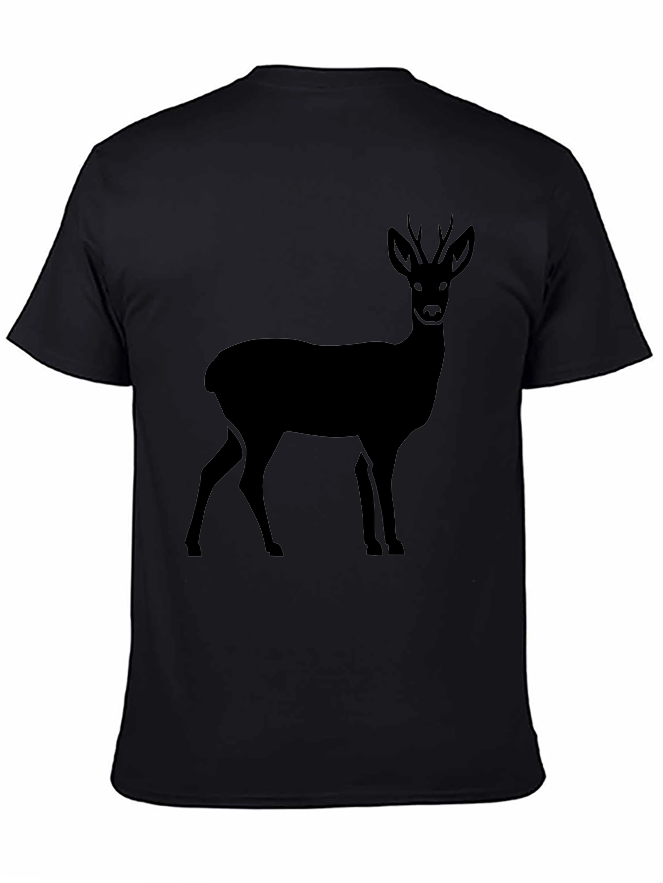 Mens Black Deer Silhouette Graphic T-Shirt