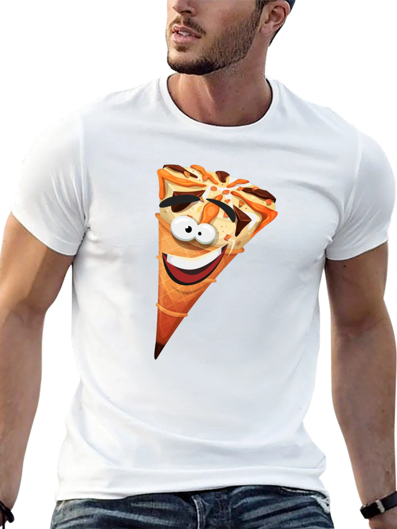 Funny Ice Cream Cone Graphic T-Shirt
