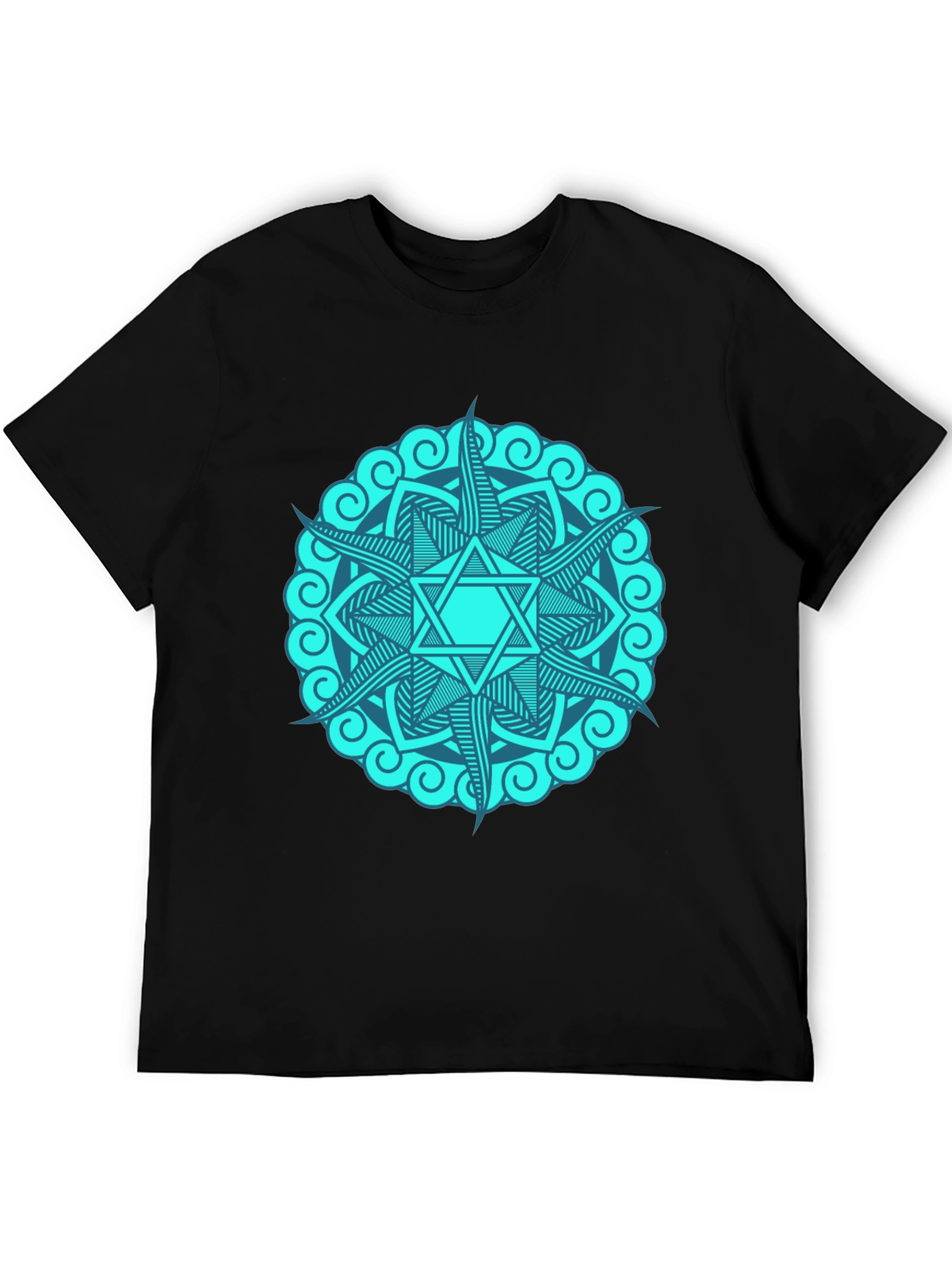 Teal Mandala Star Graphic T-Shirt